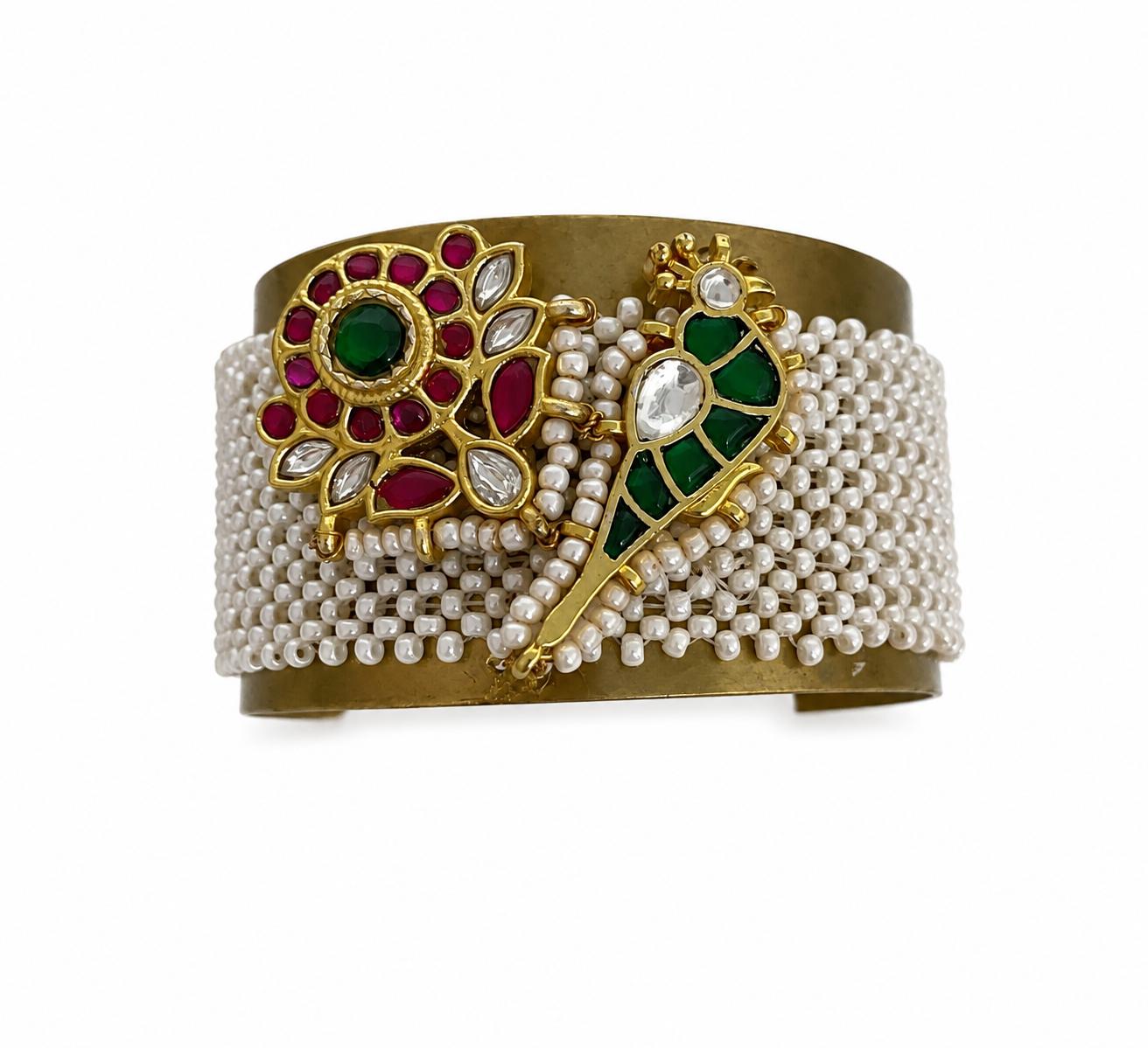 9rock The Royal Peacock Kundan Bracelets - kundan Jewellery