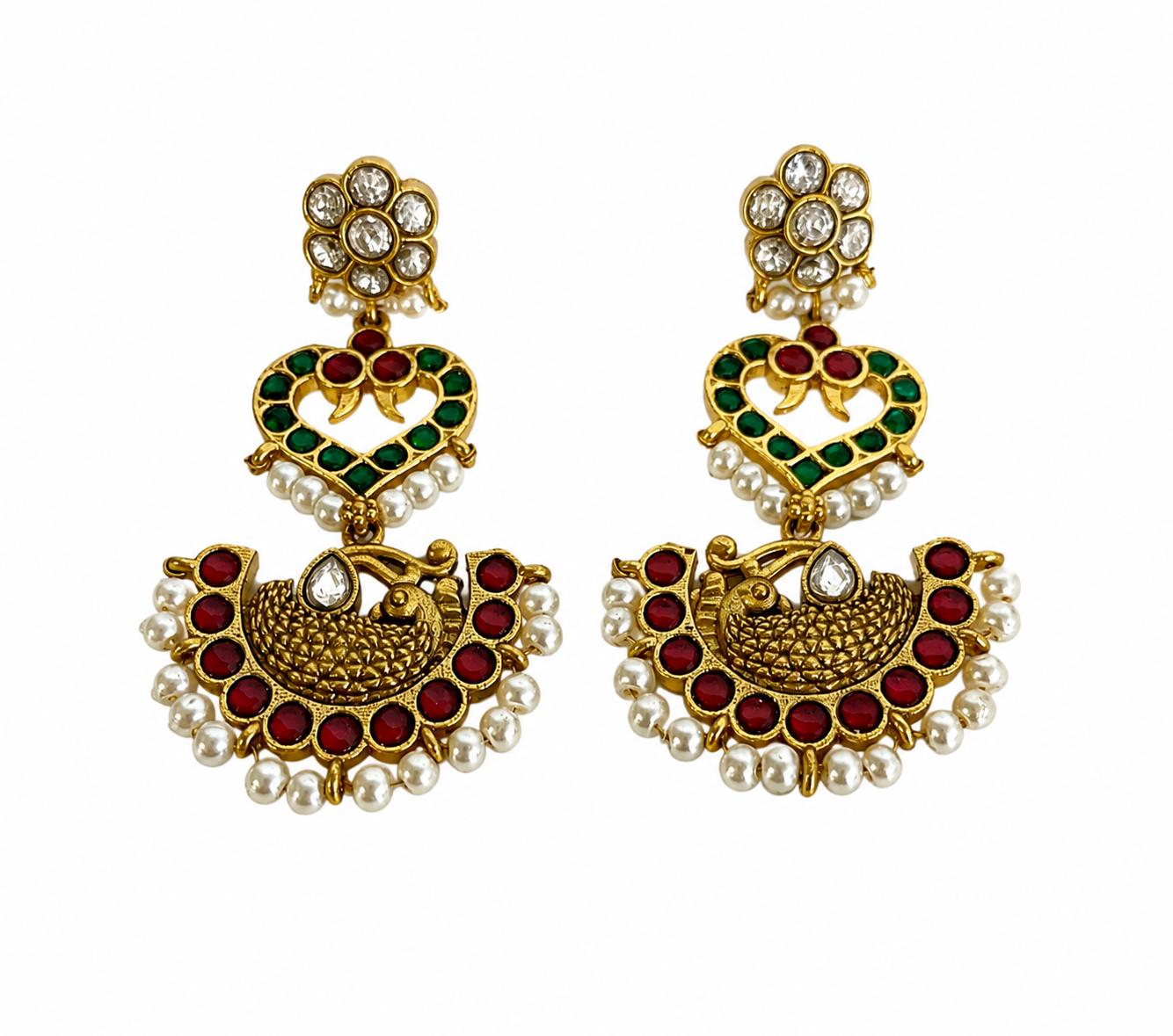 9rock Royal Peacock Kundan Earrings - kundan Jewellery