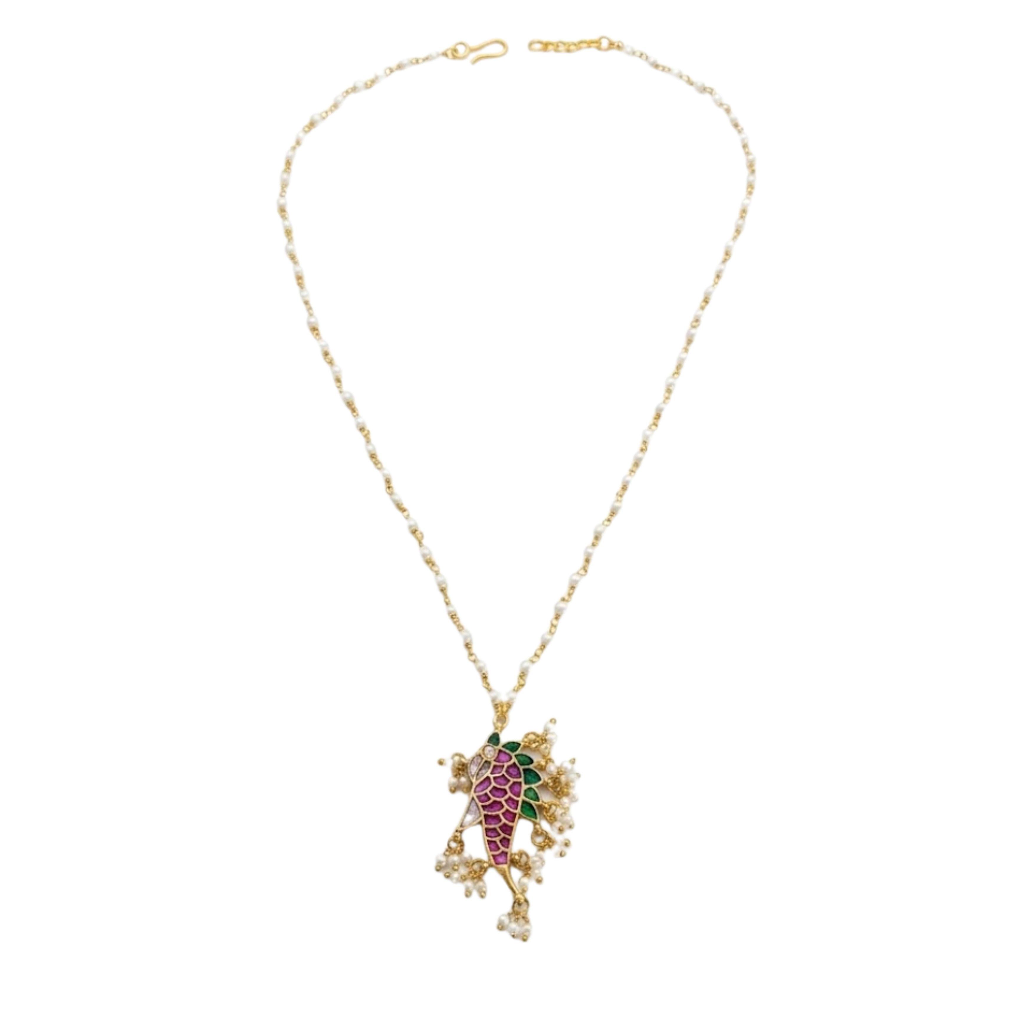 9rock The Crimson Peacock Long Necklace  - kundan Jewellery