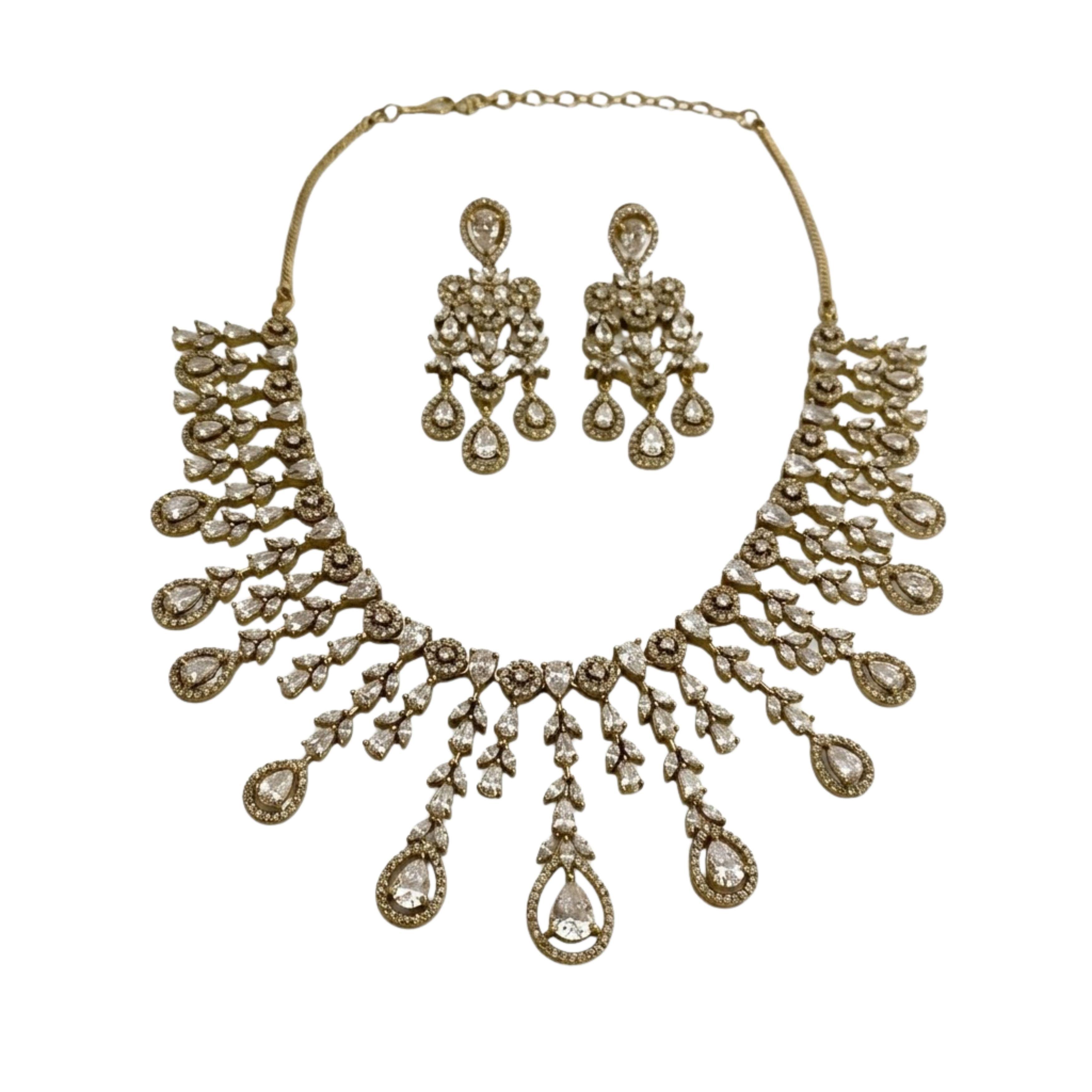 The Diamond Cascade Necklace and Earring Set — 9rock