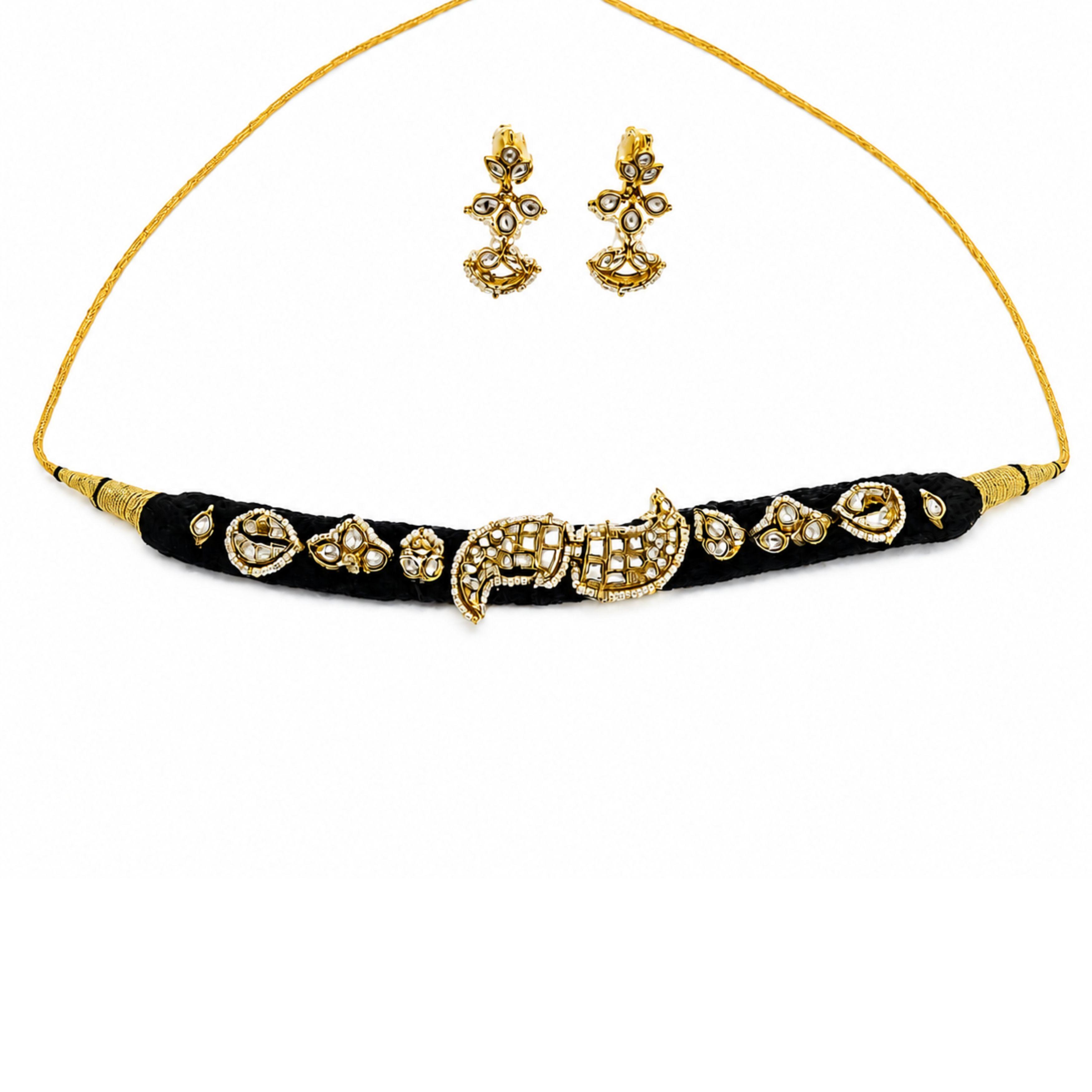 9rock The Kundan Paisley Necklace And Earring Set - kundan Jewellery
