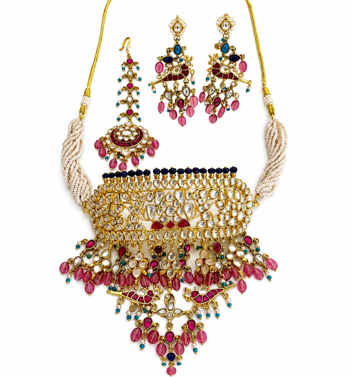 9rock The Maharani Kundan Necklace And Earring Set - kundan Jewellery