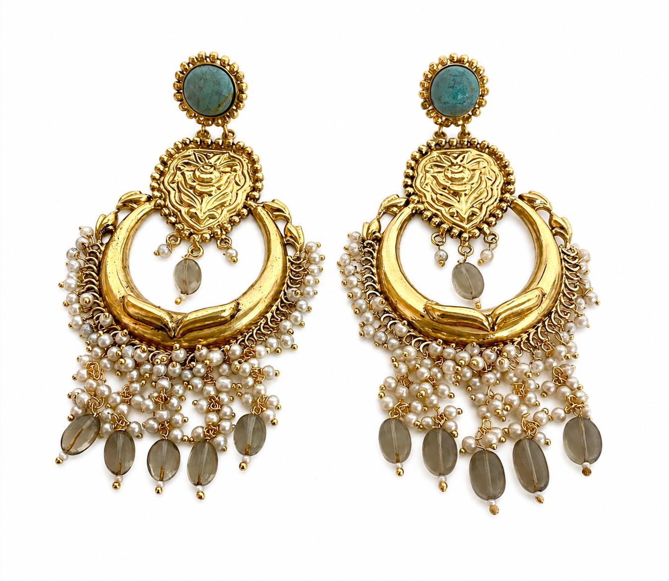 9rock Regal Gemstone Dangle Earrings - alloy Jewellery