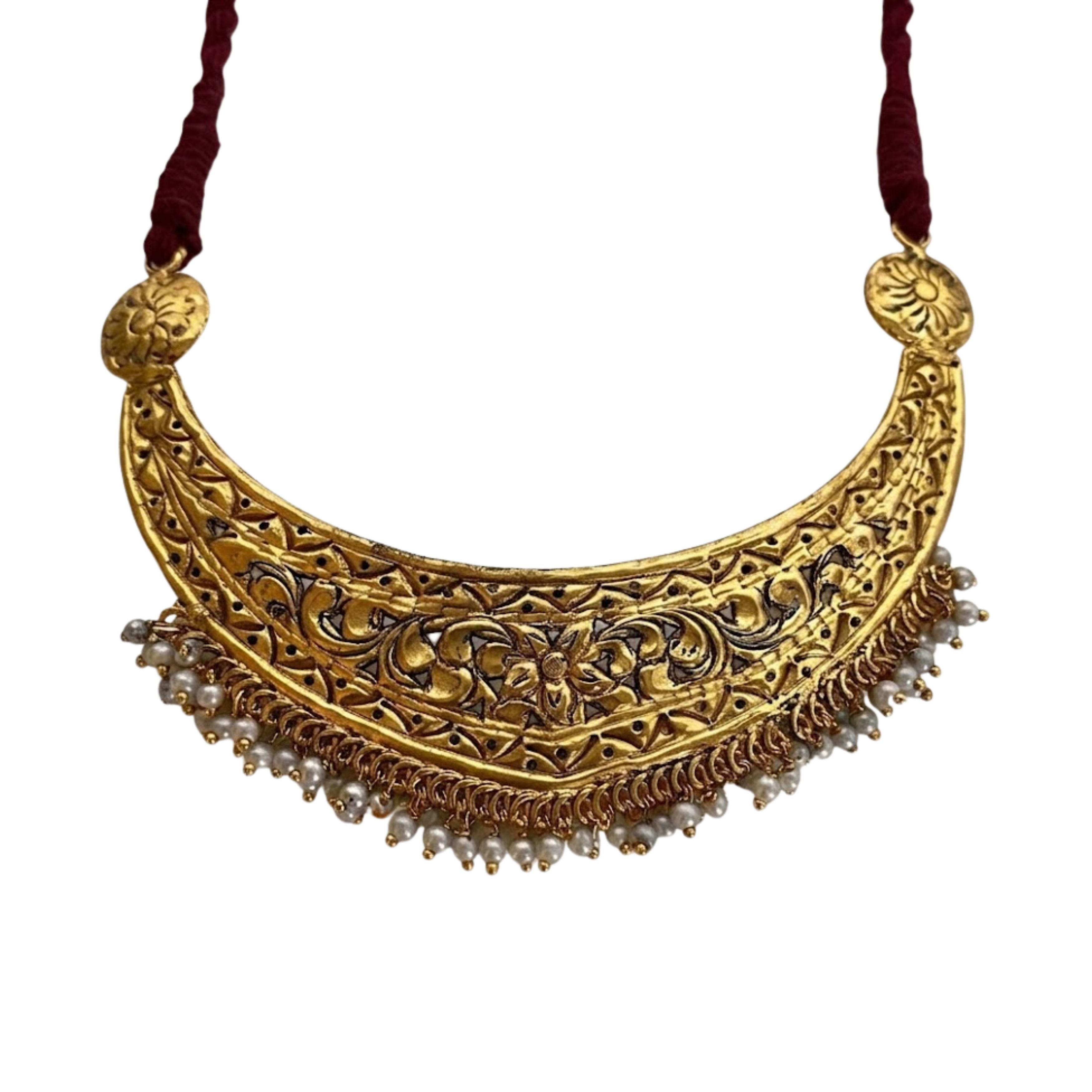 9rock The Golden Bloom Long Necklace Set - alloy Jewellery