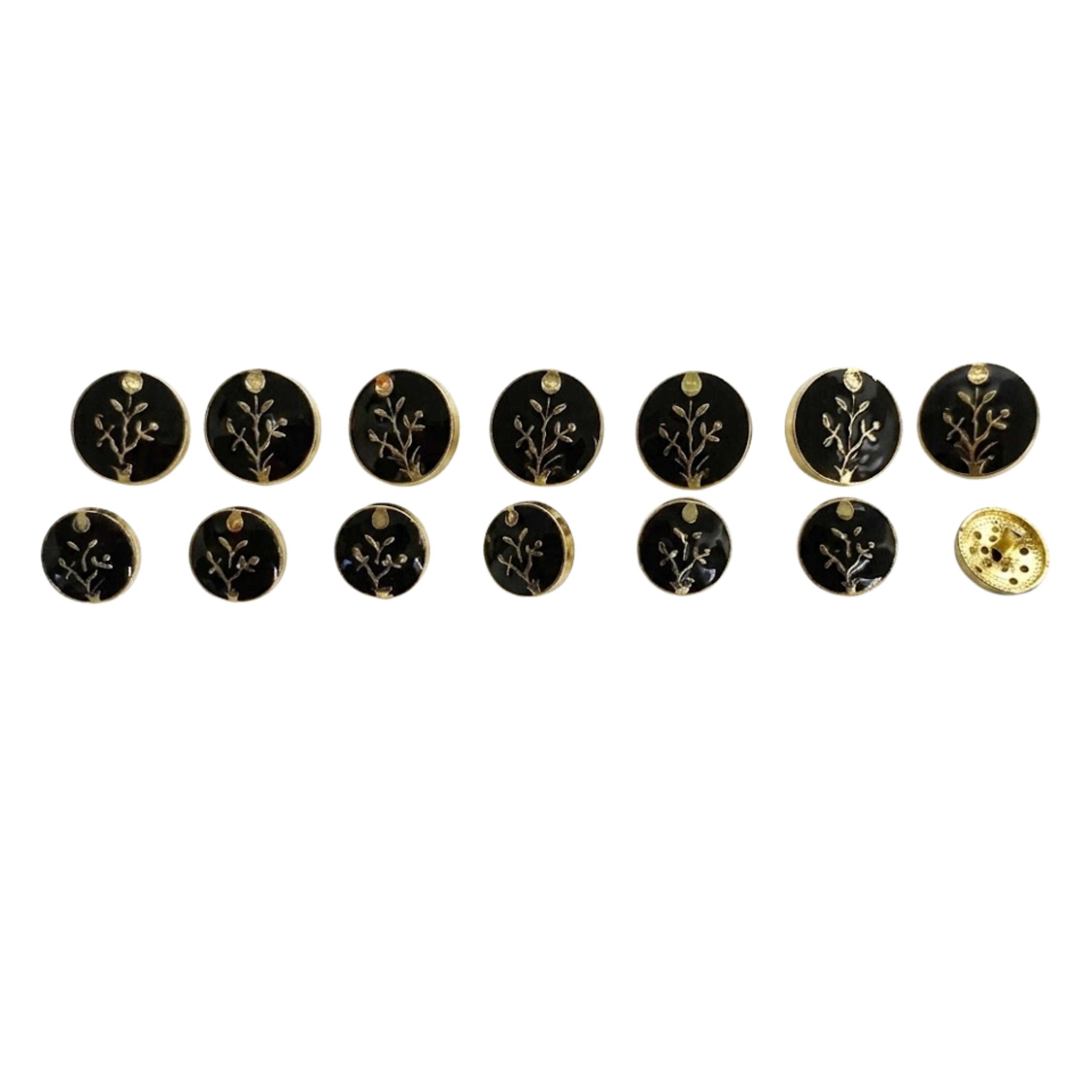 9rock Gilded Flora Buttons - alloy Jewellery
