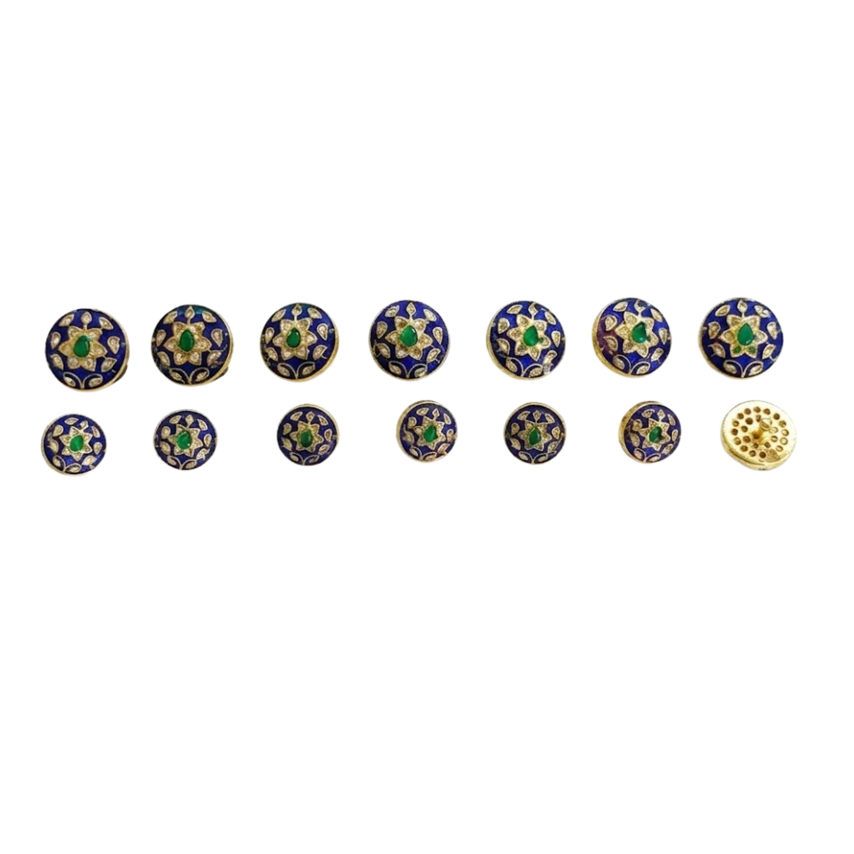 9rock Emerald Blossom Alloy Buttons  - alloy Jewellery