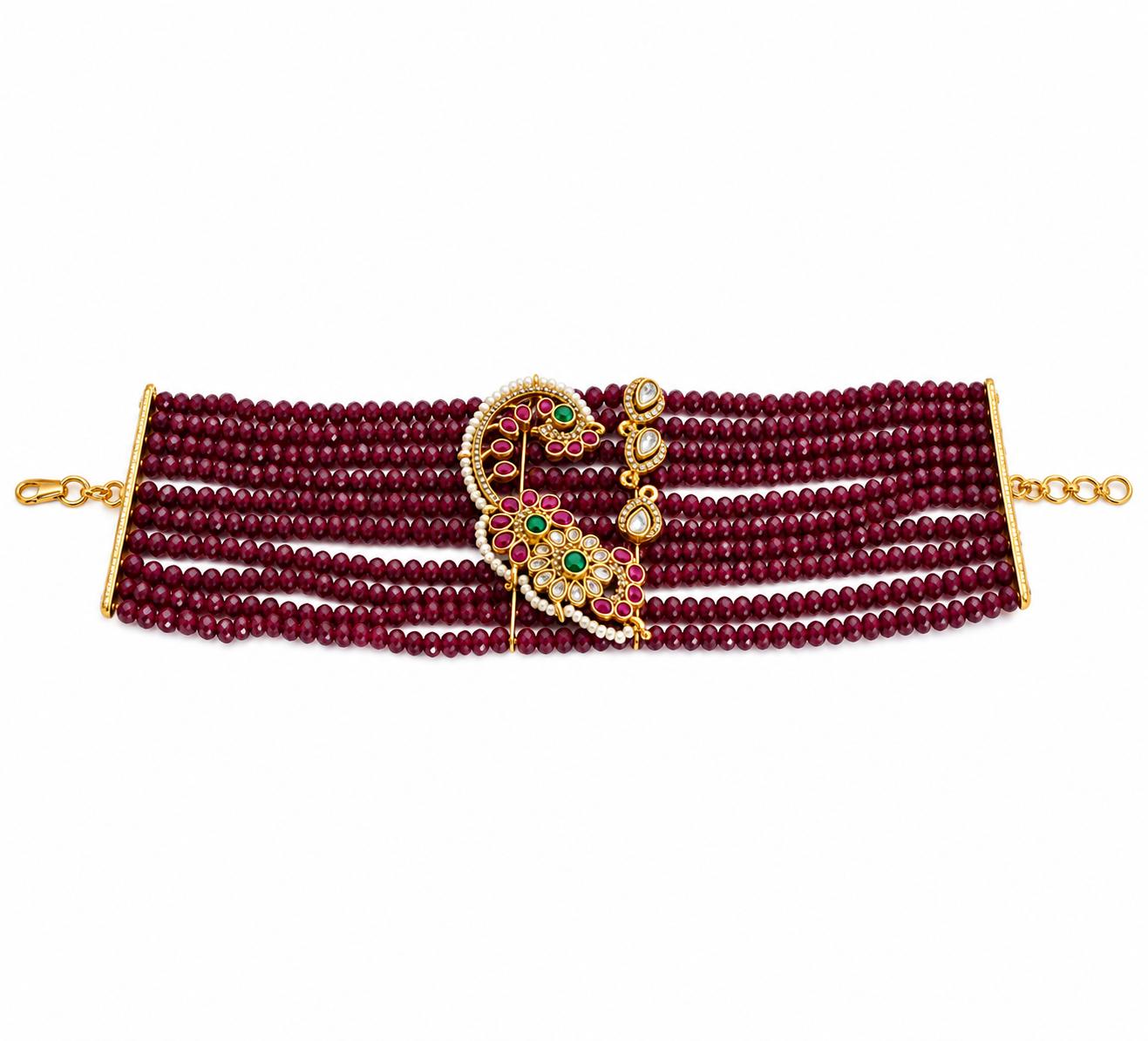 9rock The Regal Ruby Kundan Bracelet - kundan Jewellery