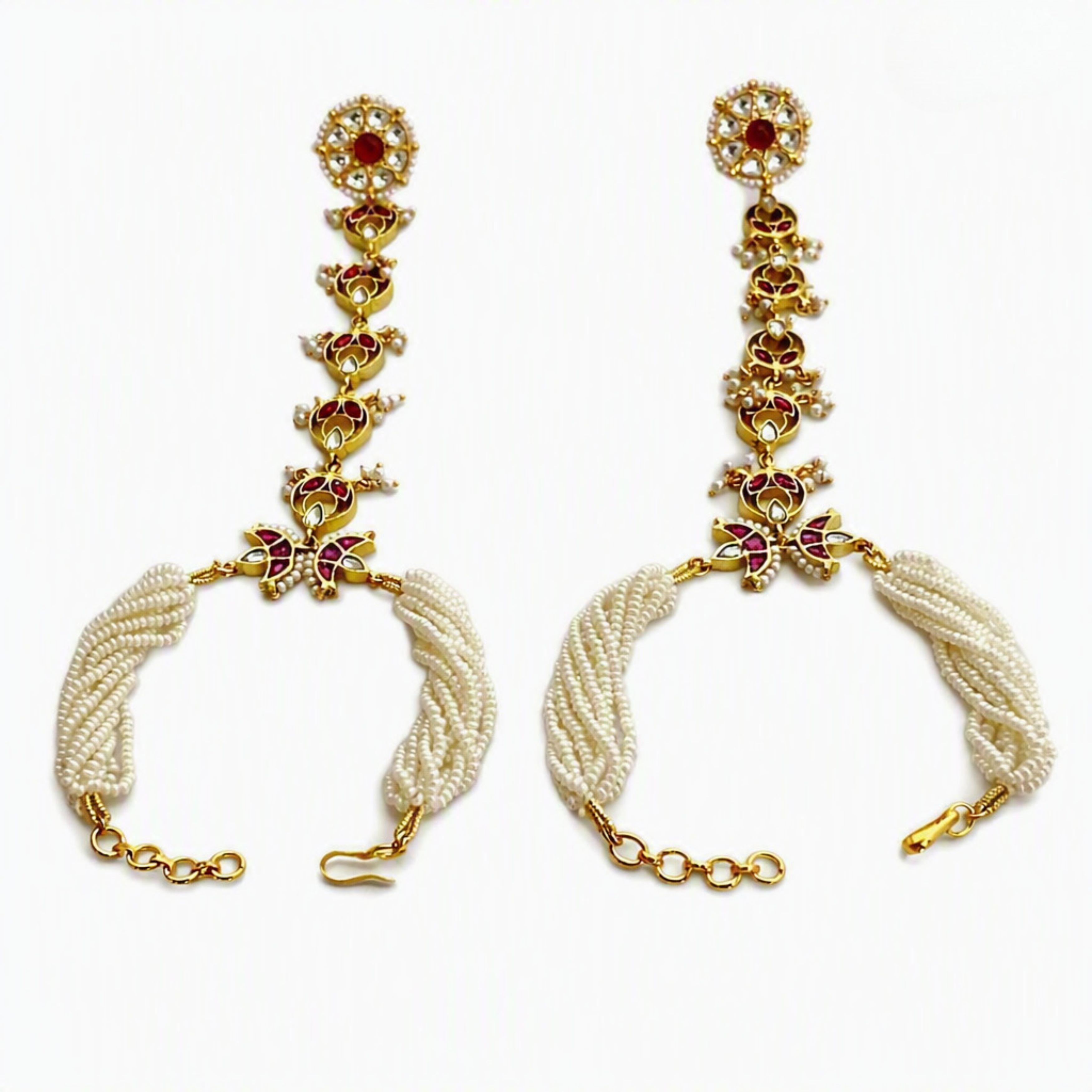9rock The Ruby Bloom Kundan Hathphool - kundan Jewellery