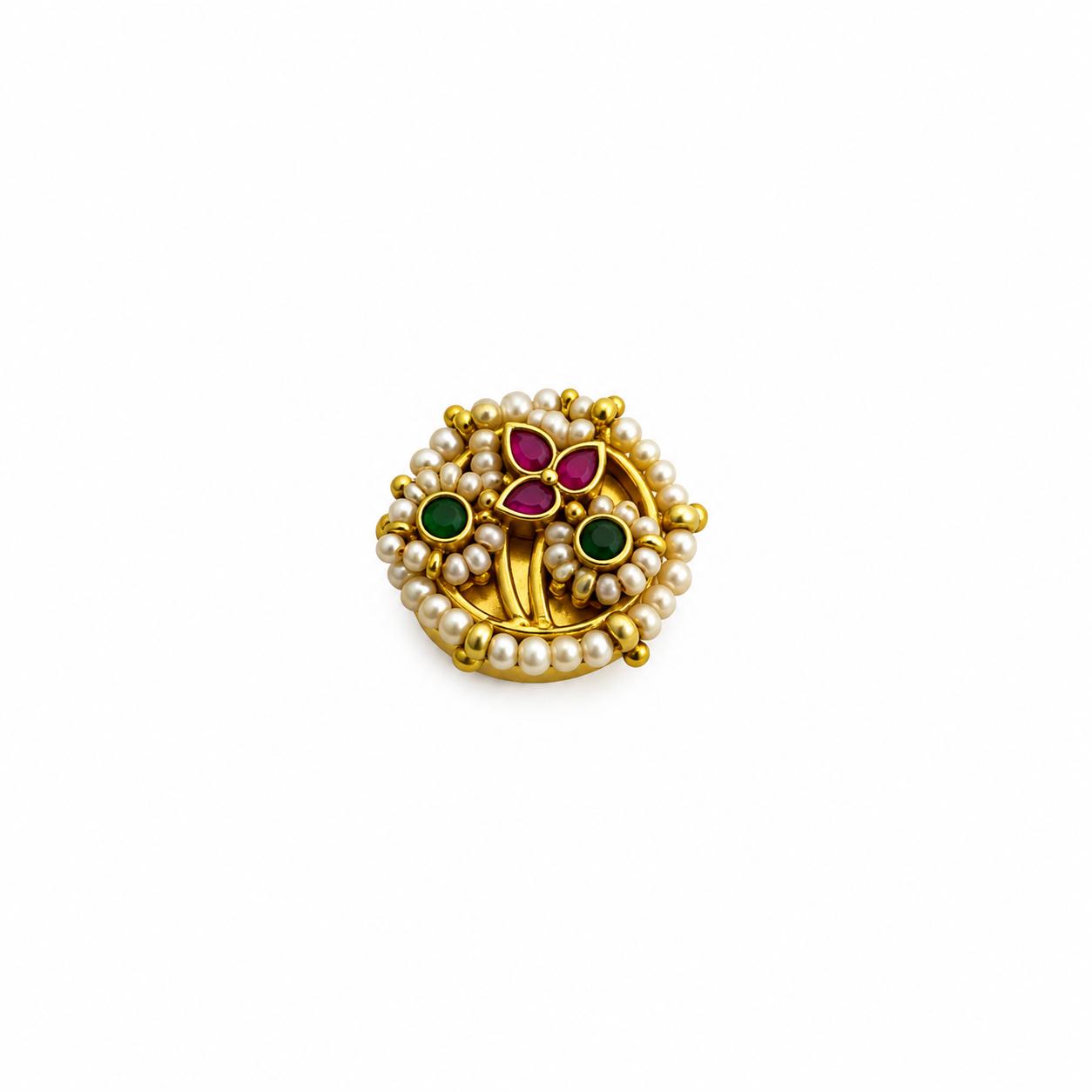 9rock Kundan Floral Buttons - kundan Jewellery