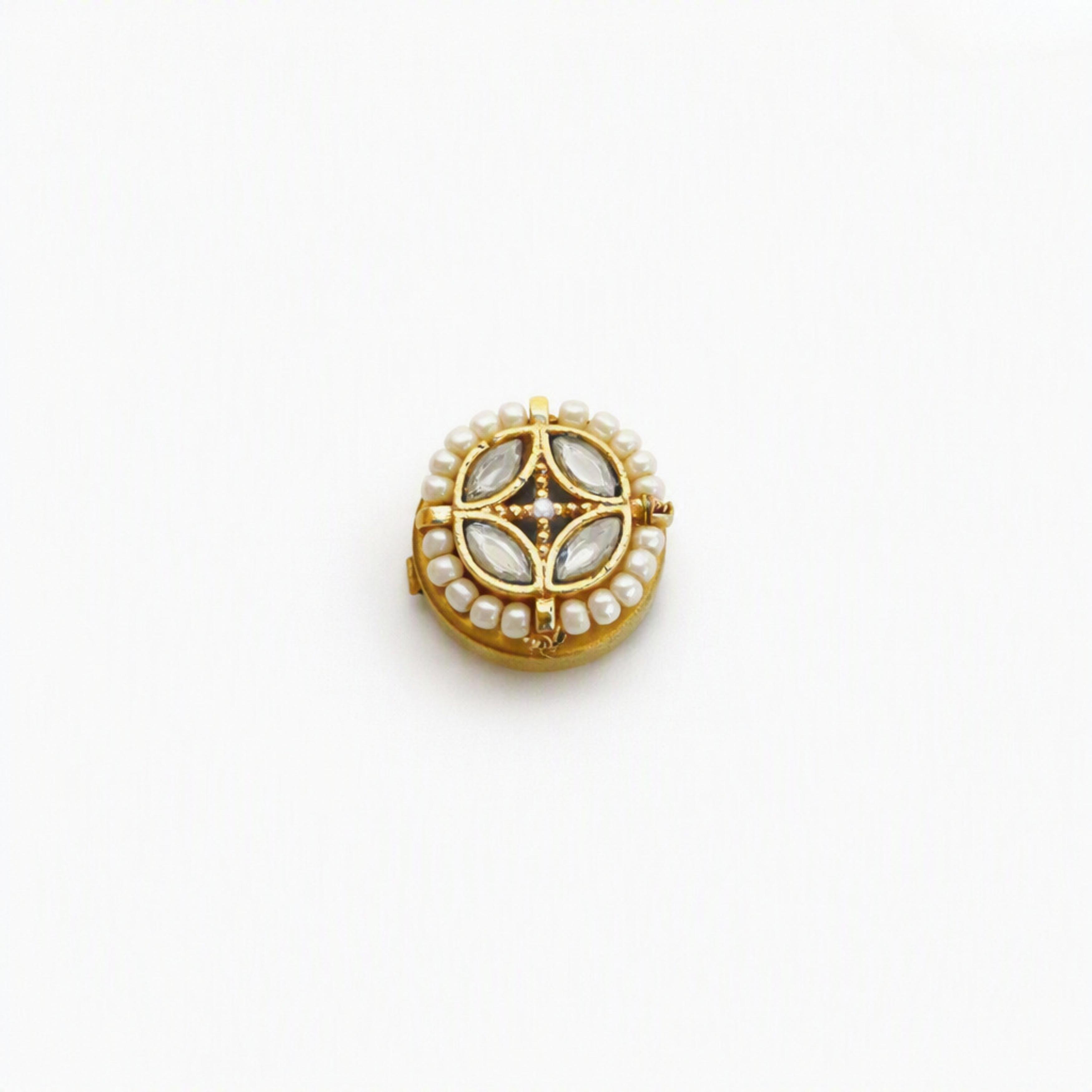 9rock The Gilded Kundan Gem Button - kundan Jewellery
