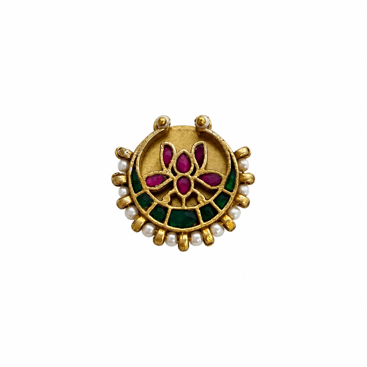 9rock Kundan Floral Button - kundan Jewellery