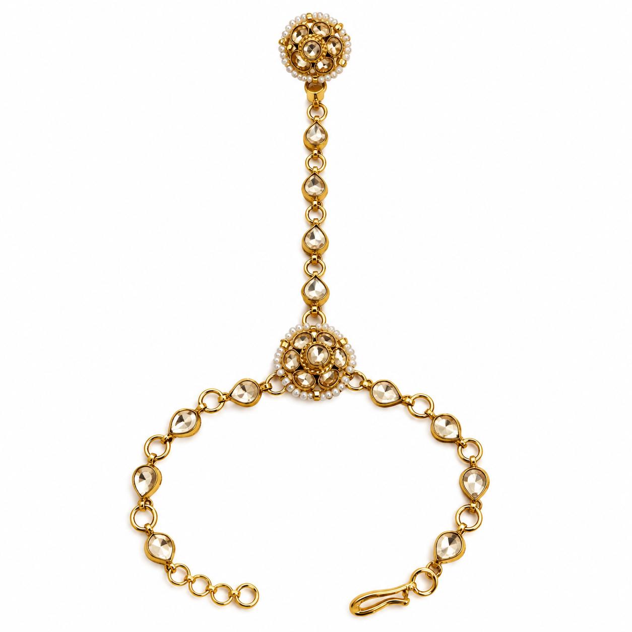 9rock The Kundan Pearl Hathphool - kundan Jewellery
