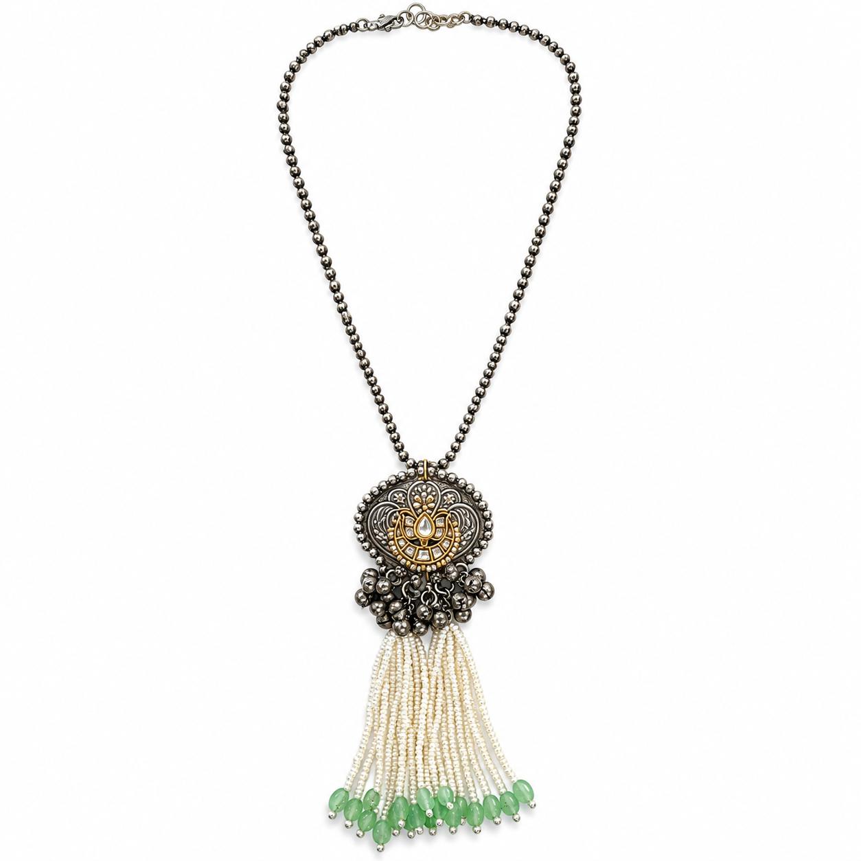 9rock The Emerald Tassel Fusion Long Necklace - fusion Jewellery