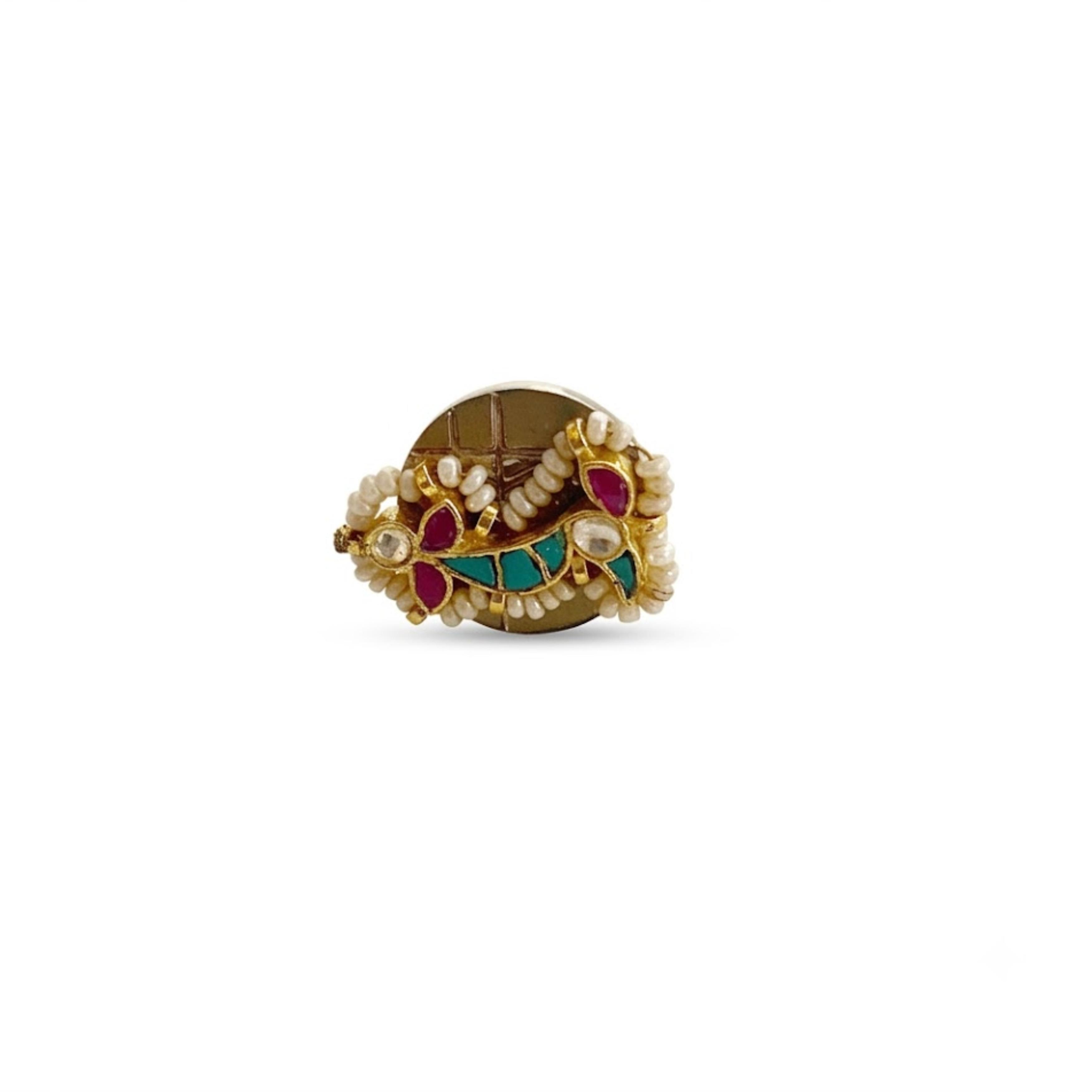 9rock The Azure Leaf Kundan Cufflinks - kundan Jewellery