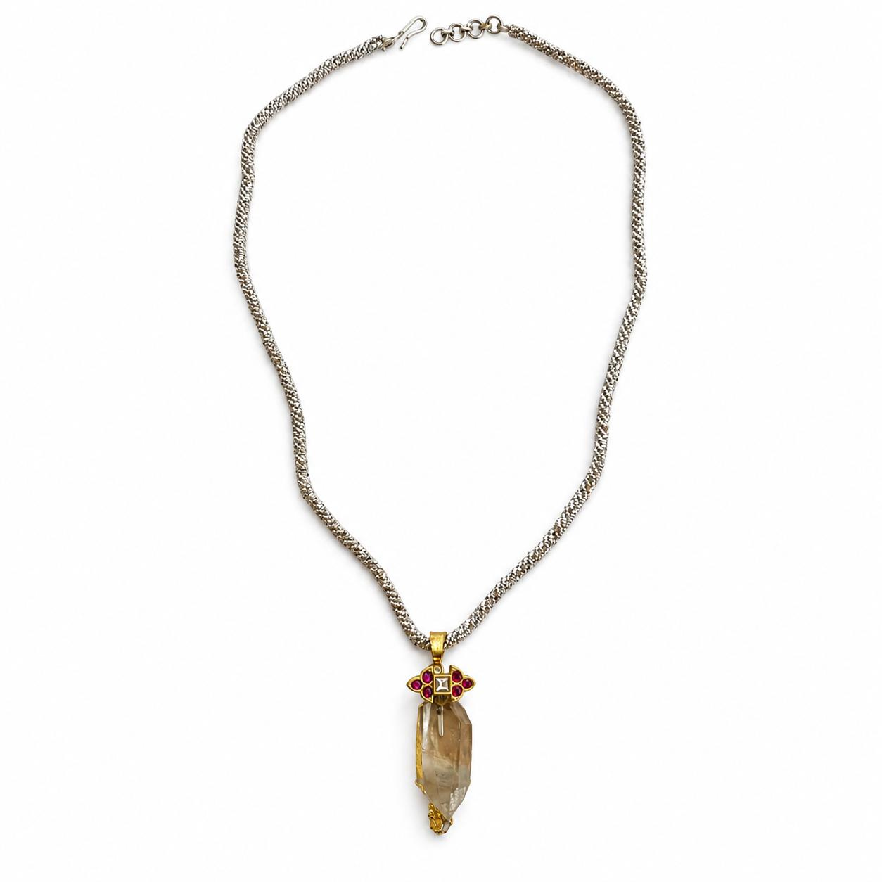 9rock The Smoky Quartz Kundan Short Necklace - kundan Jewellery