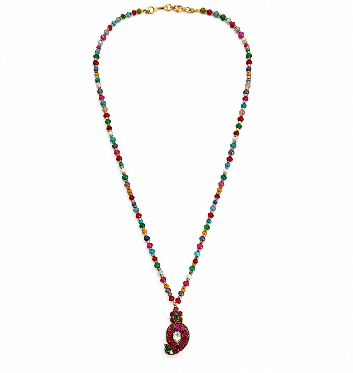 9rock The Gemstone Mosaic Long Necklace - kundan Jewellery