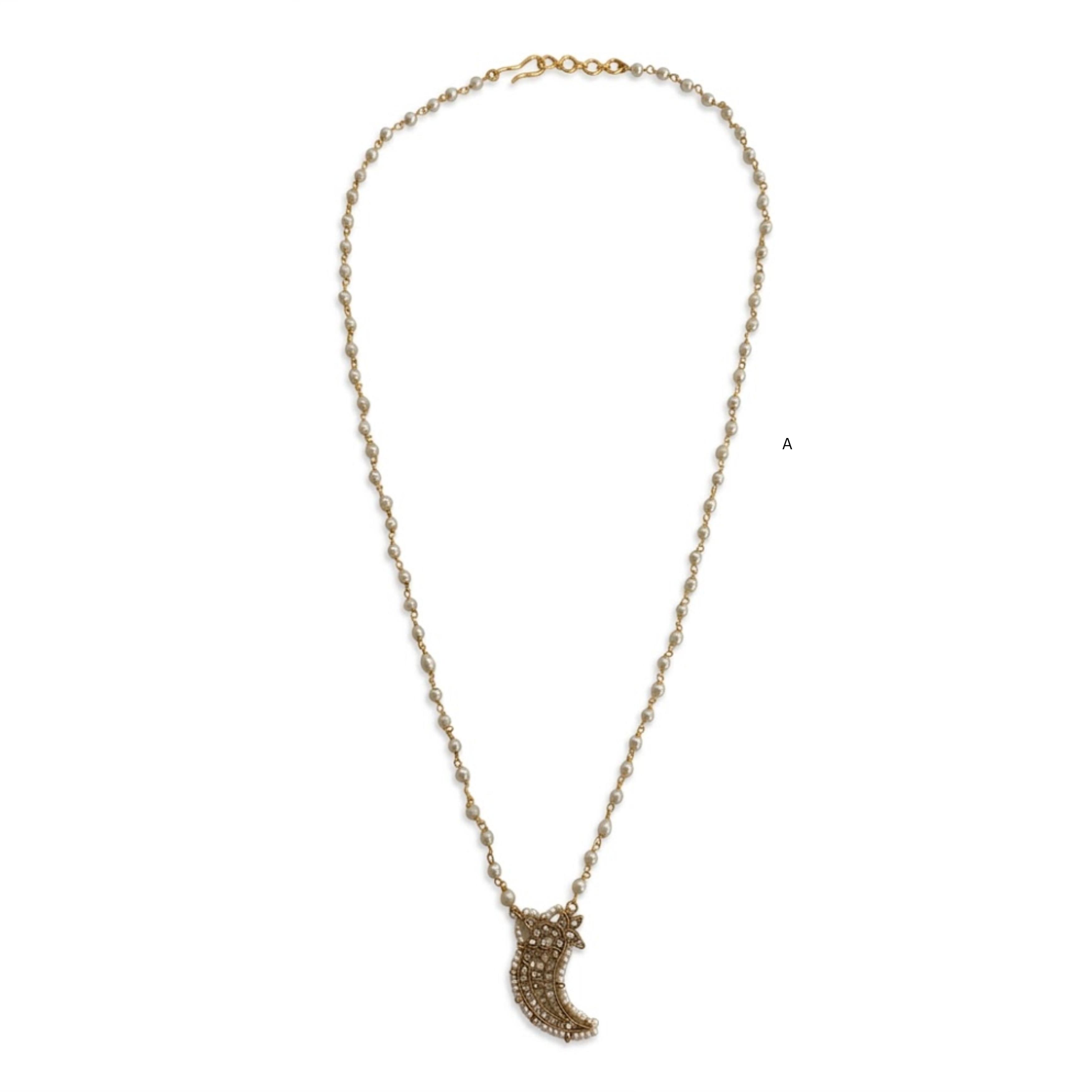 9rock The Crescent Kundan Long Necklace - kundan Jewellery