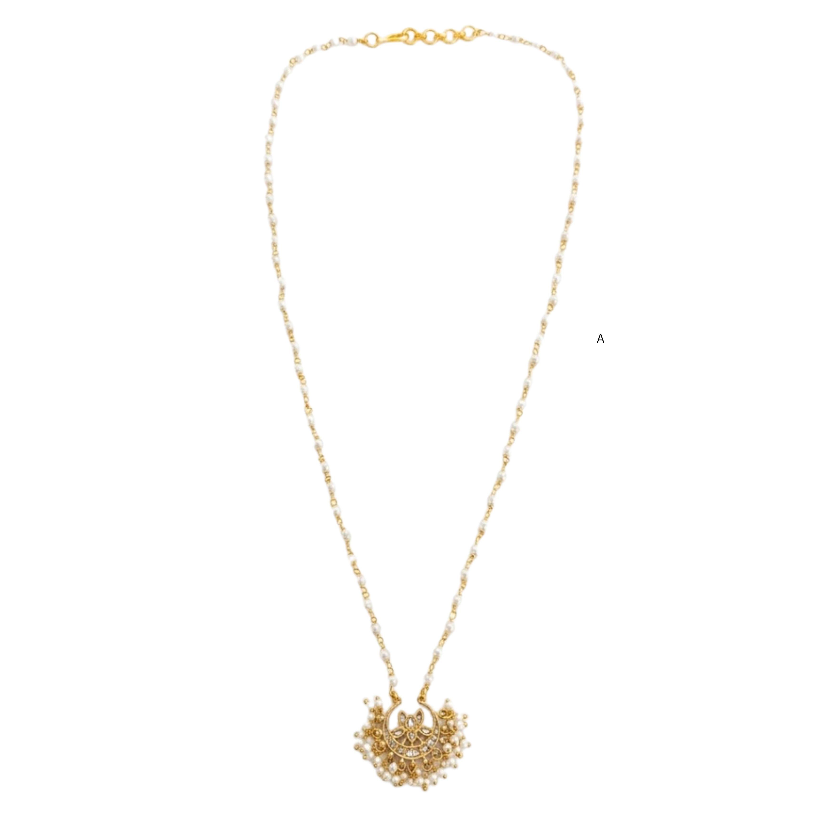 9rock The Kundan Pearl Bloom Long Necklace  - kundan Jewellery