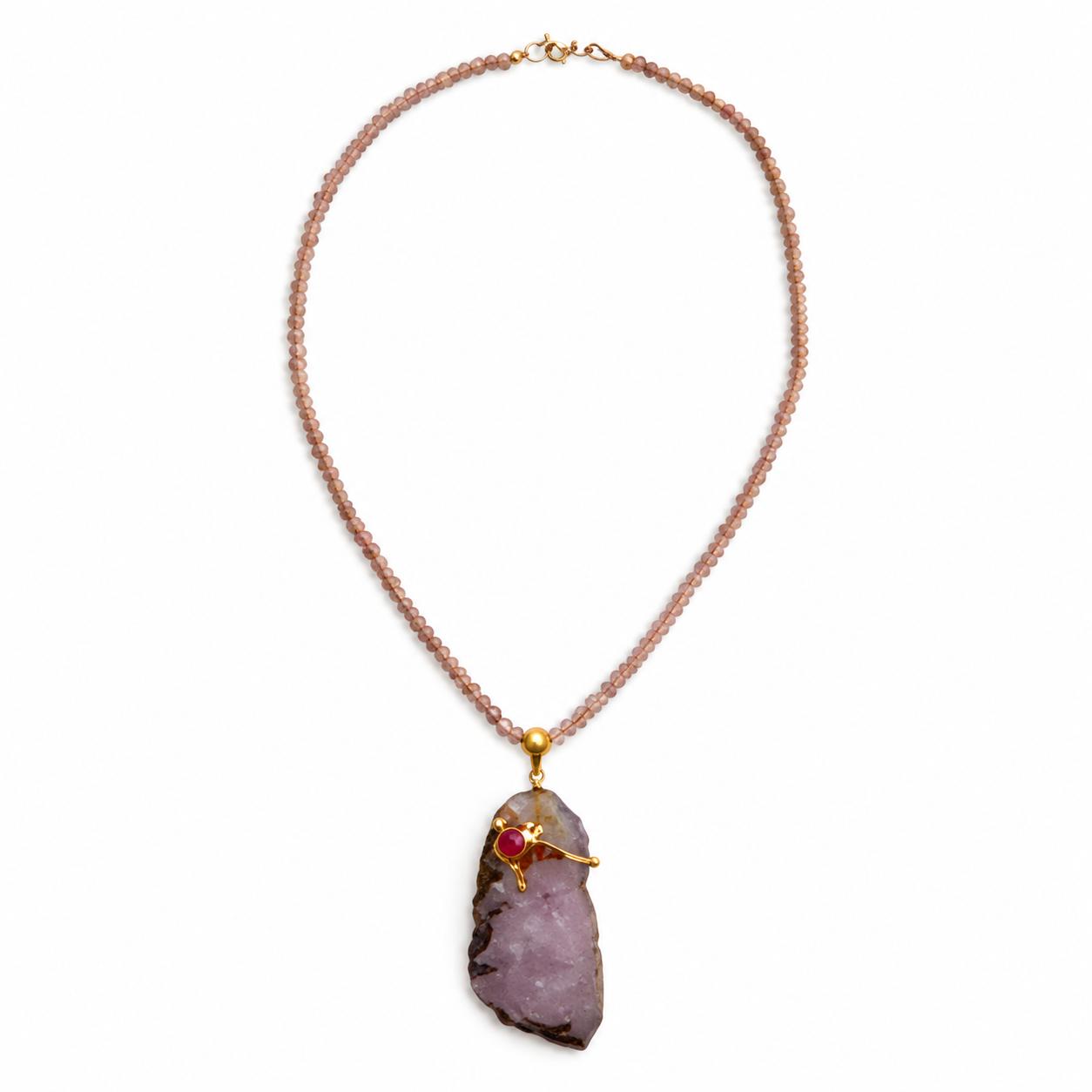9rock The Radiant Druzy Agate Short Necklace - kundan Jewellery