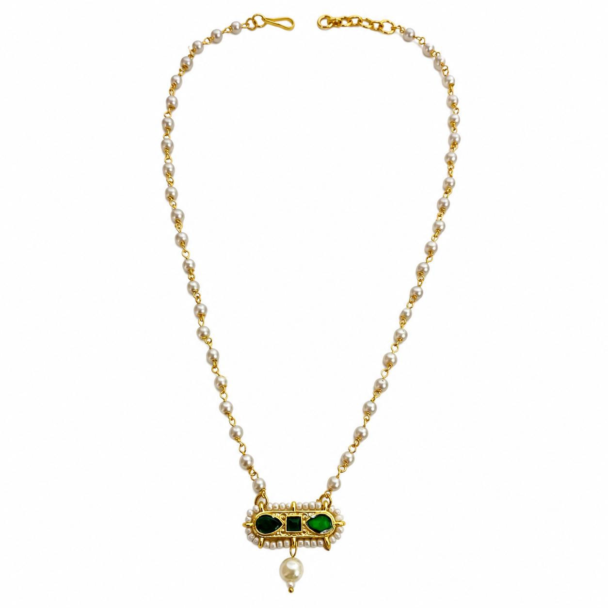 9rock The Emerald Kundan Short Necklace  - kundan Jewellery