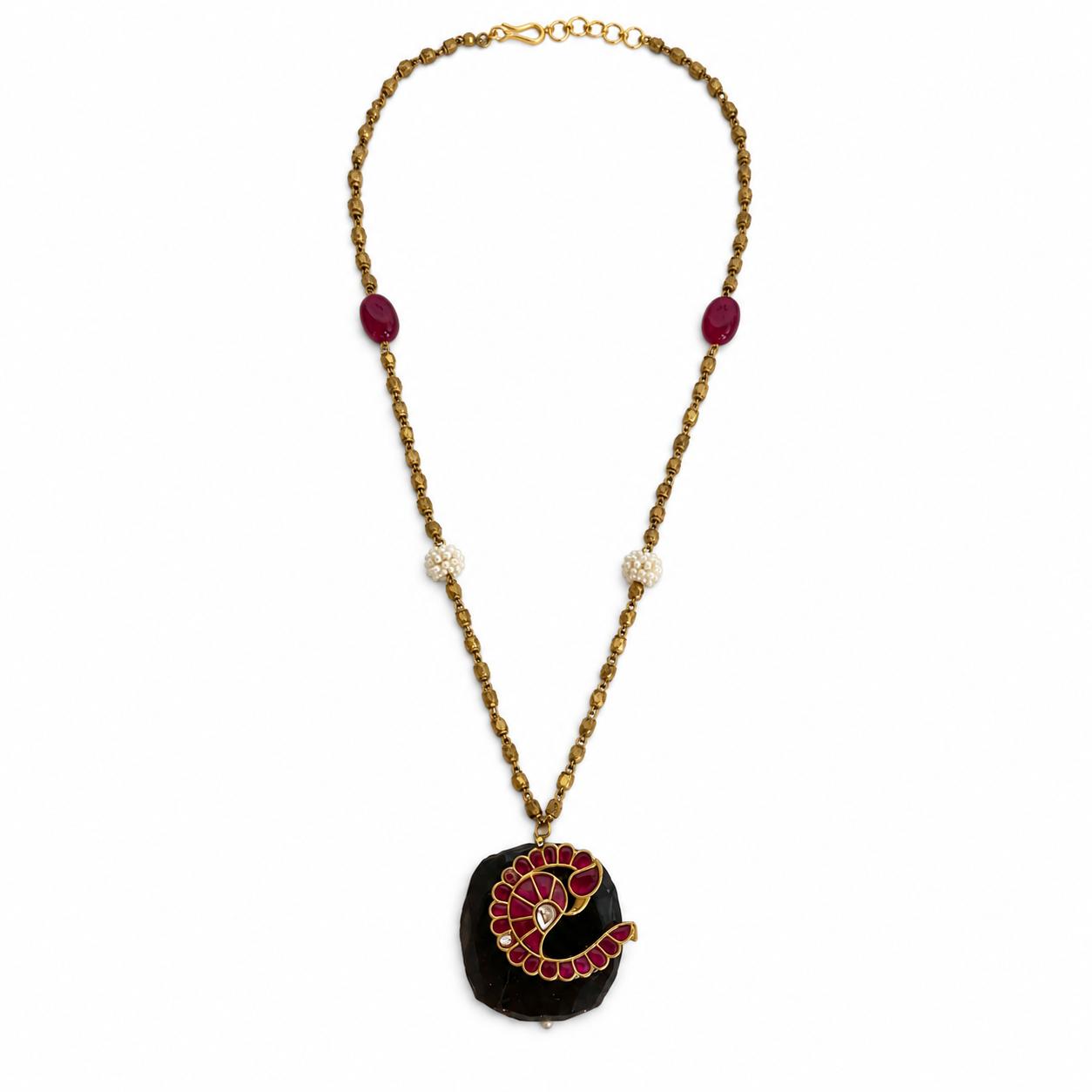 9rock The Ruby Serpent Long Necklace - kundan Jewellery