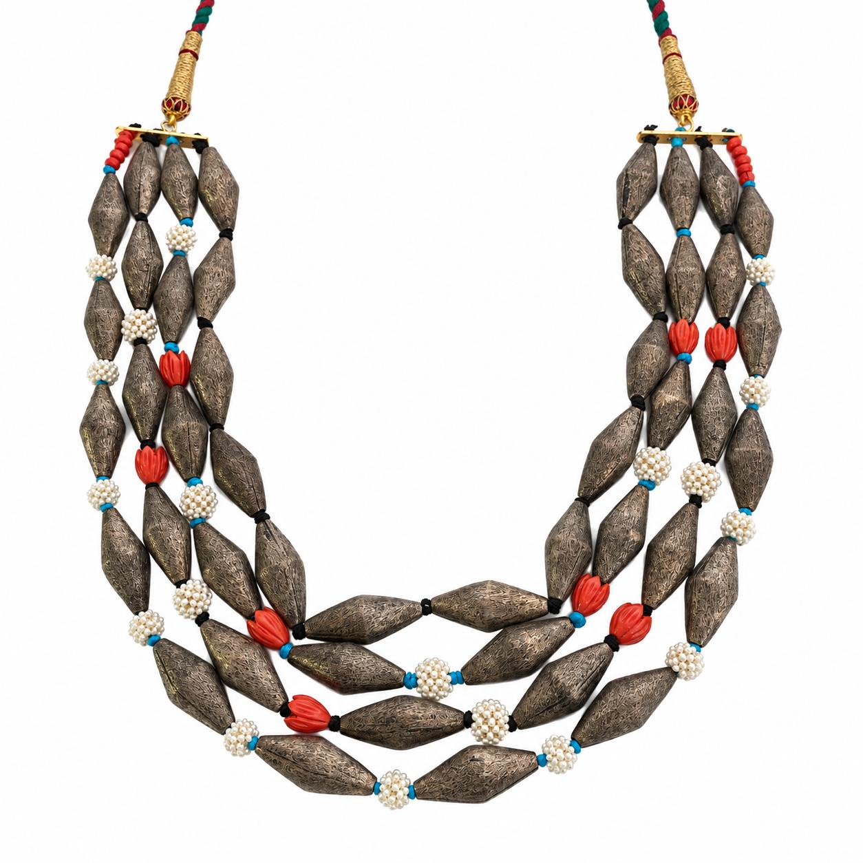 9rock The Onyx Bloom Long Necklace  - fusion Jewellery