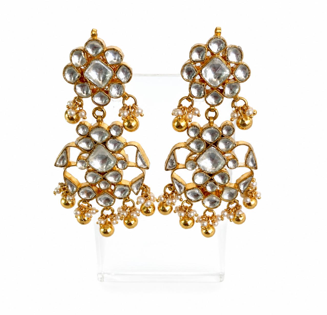 9rock The Radiant Kundan Dangle Earrings - kundan Jewellery