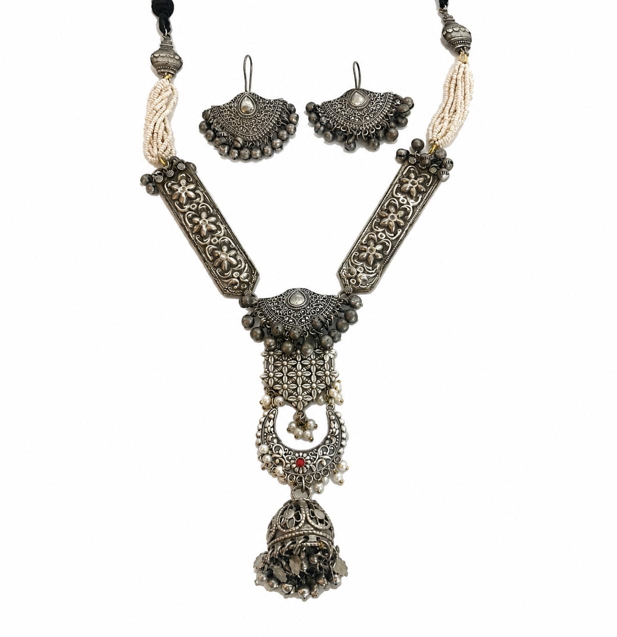 9rock The Heritage Bloom Necklace And Earring Set - german Jewellery