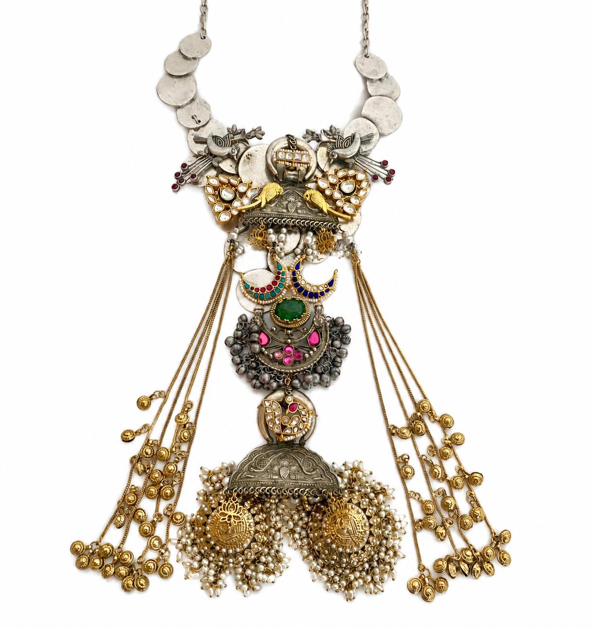 9rock The Heritage Peacock Choker Necklace And Earring Set - fusion Jewellery
