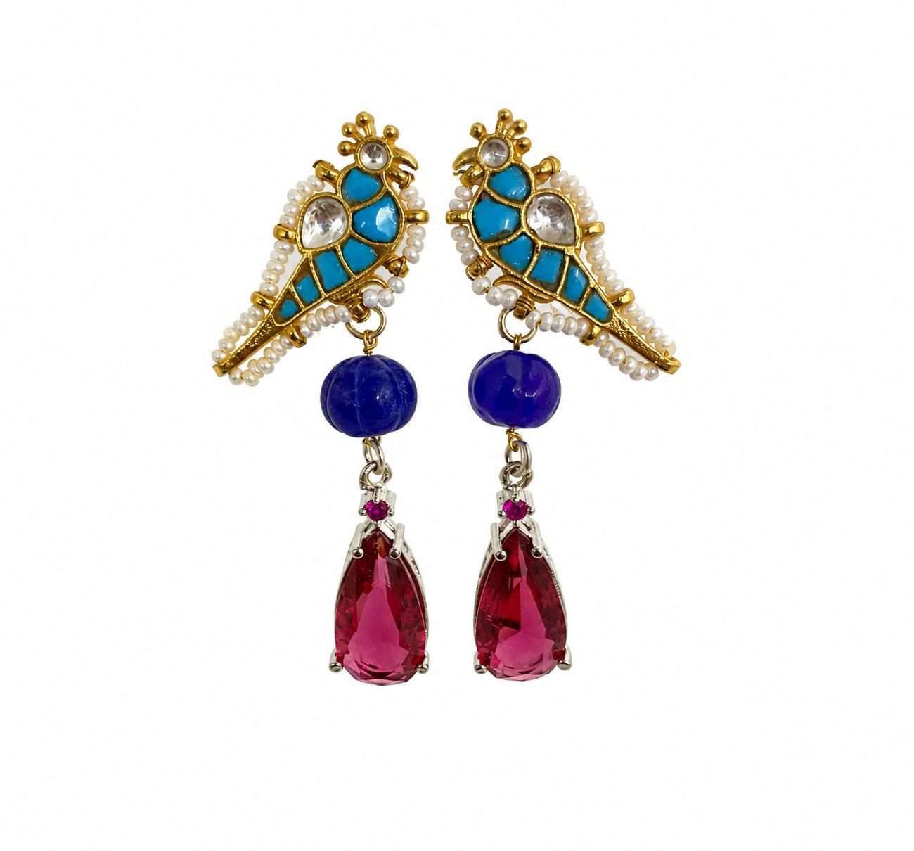 9rock The Avian Jewel Earrings - kundan Jewellery