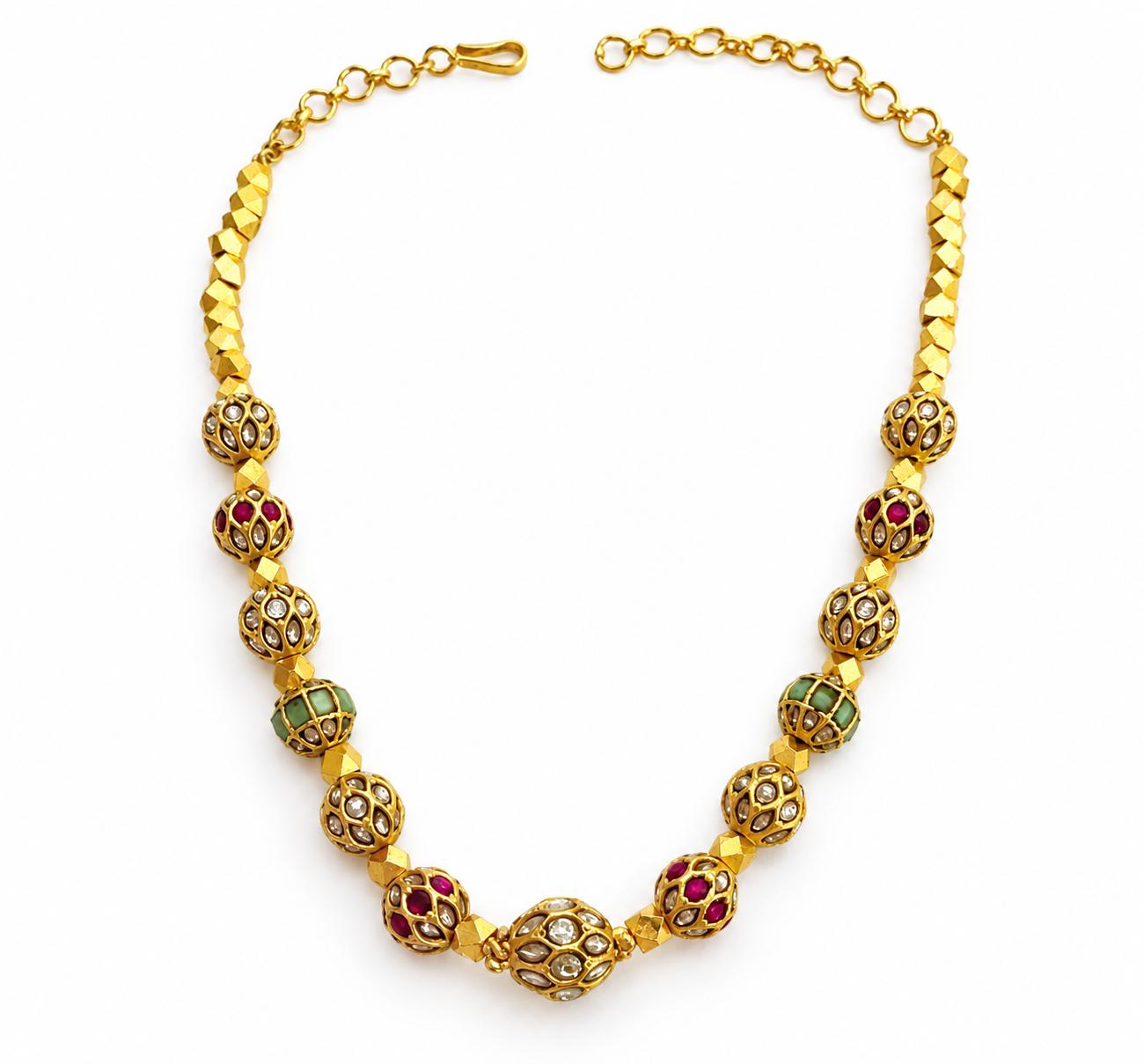 The Golden Orb Kundan Short Necklace - 9rock