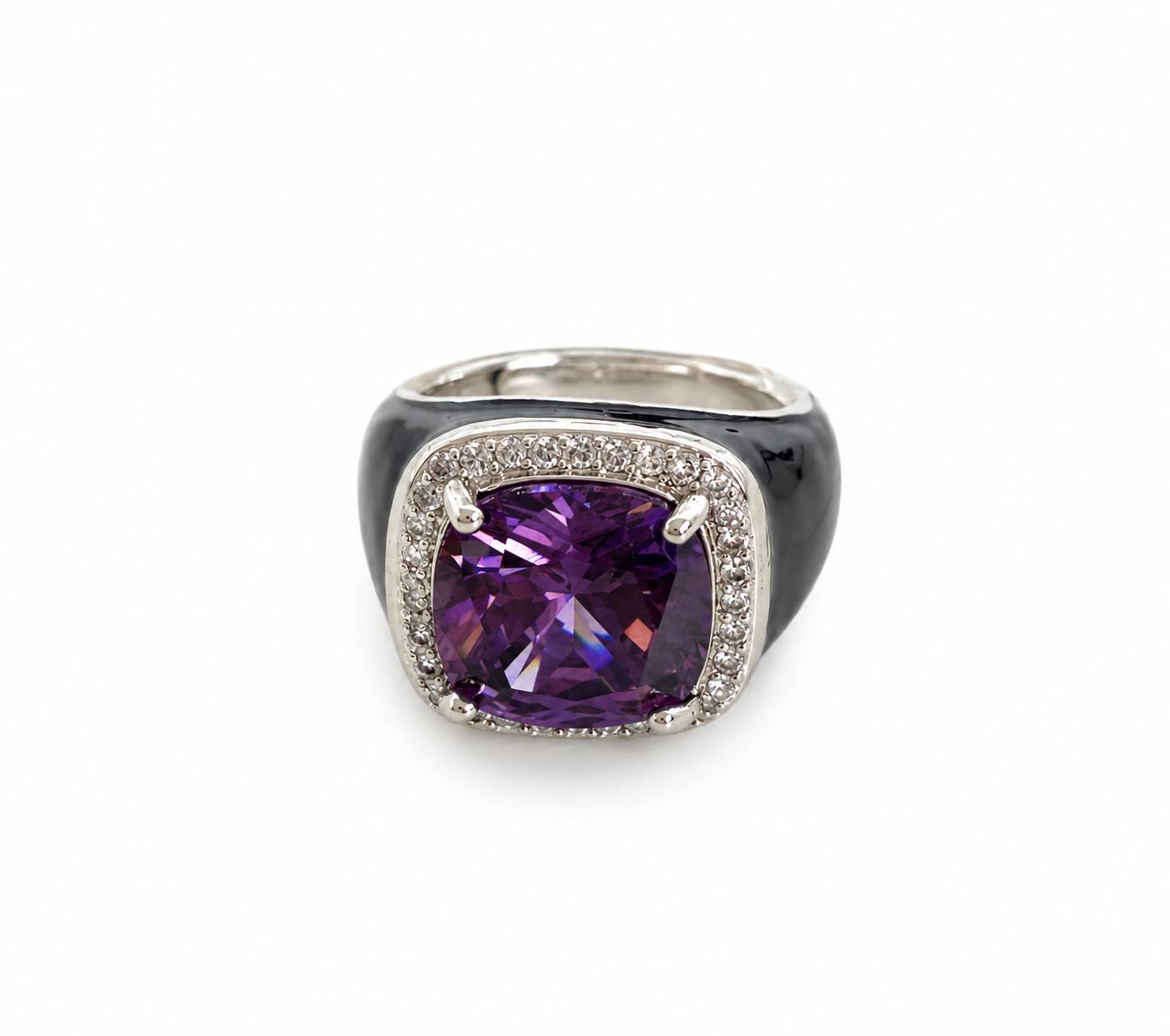 9rock The Majestic Amethyst Cushion Ring - Diamond Jewellery