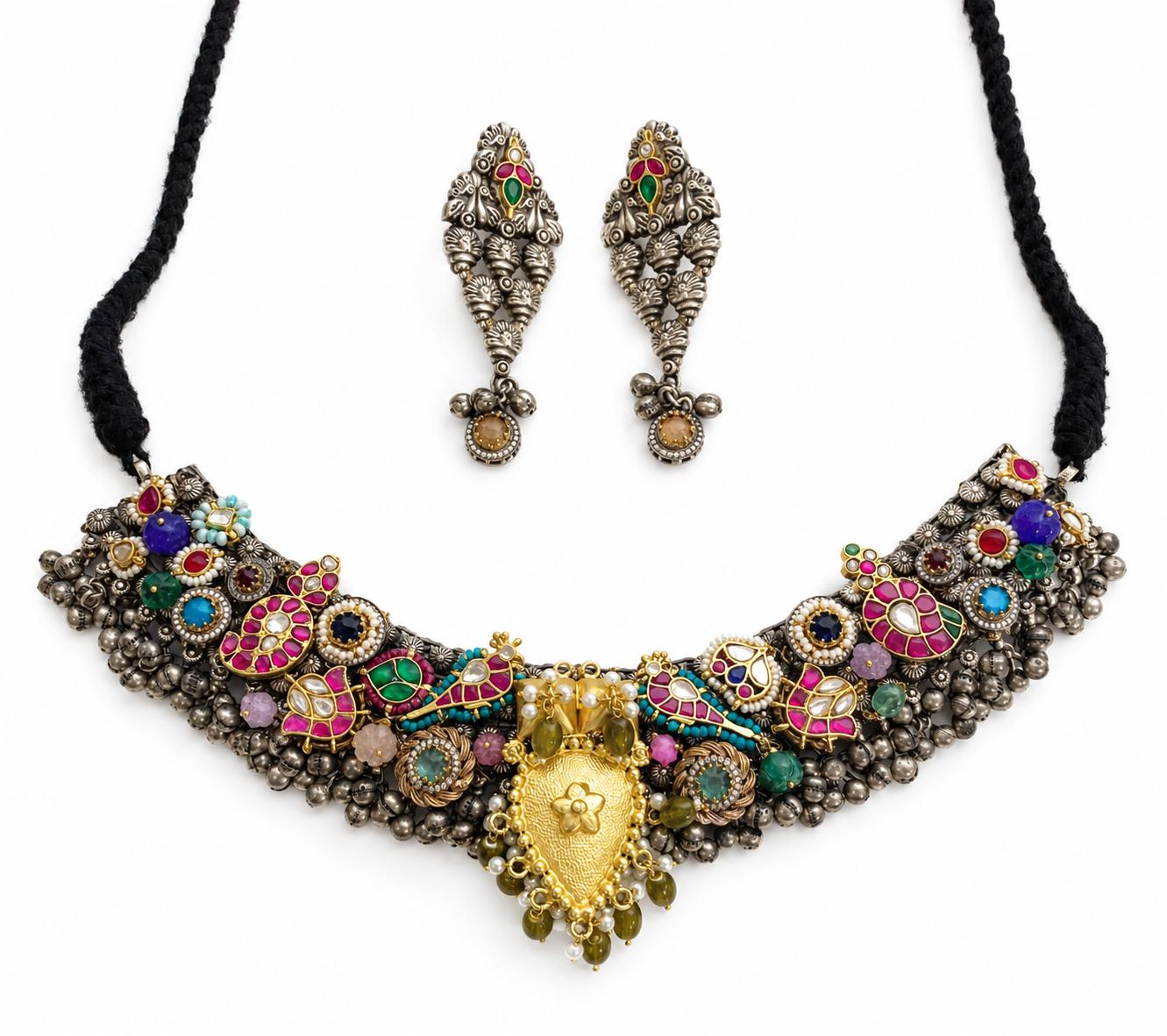 The Opulent Jewel Fusion Necklace And Earring Set — 9rock
