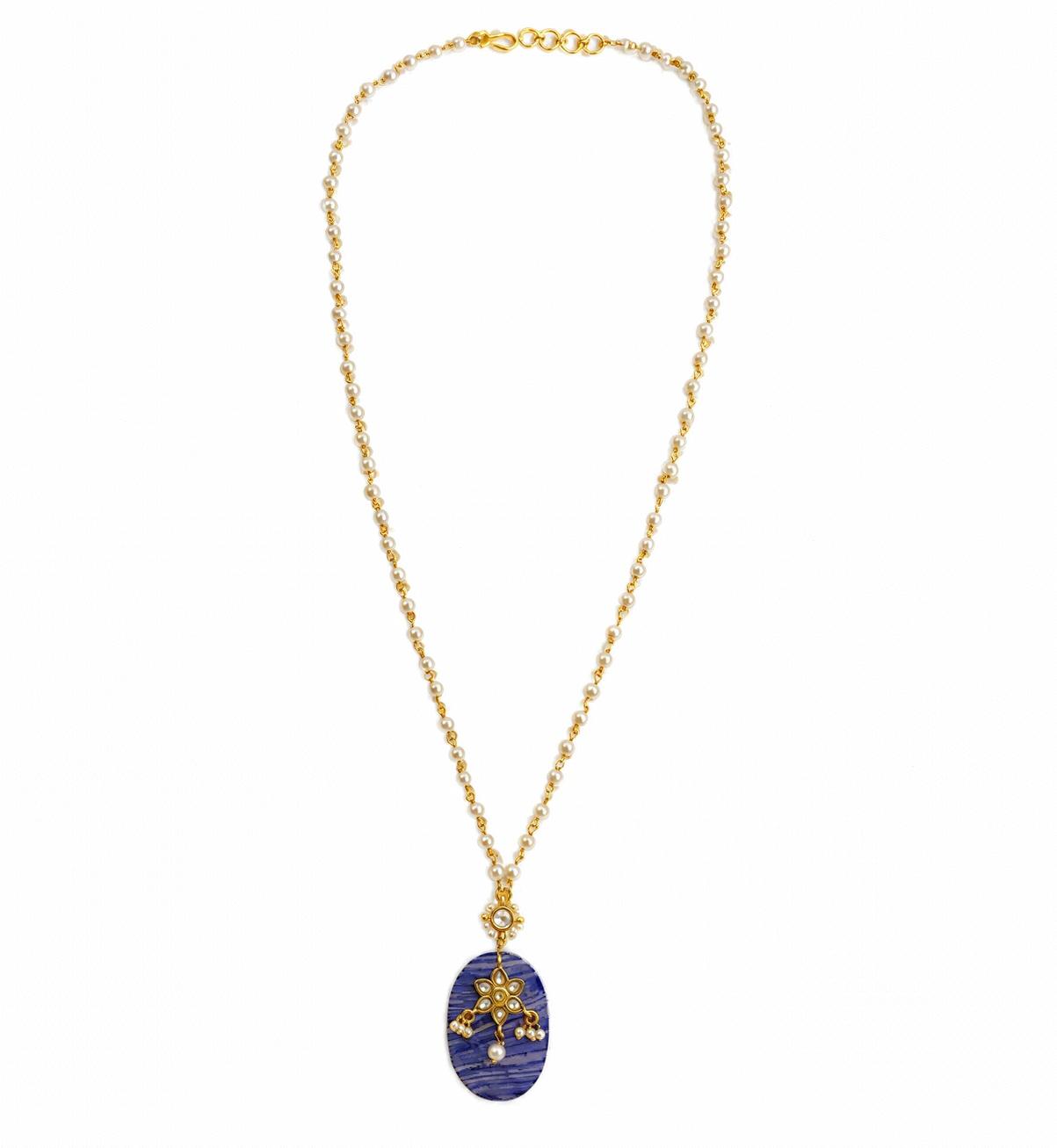 The Royal Kundan Pearl Long Necklace  - 9rock