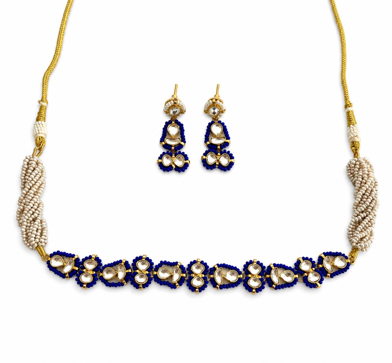 Azure Kundan Necklace and Earring Set — 9rock