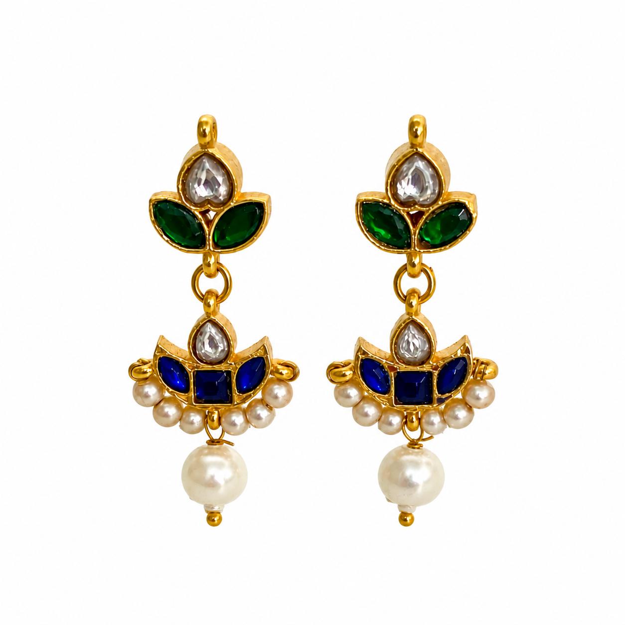 The Emerald Pearl Kundan Earrings — 9rock