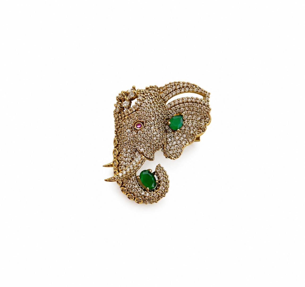 9rock The Gilded Elephant Brooch - Diamond Jewellery