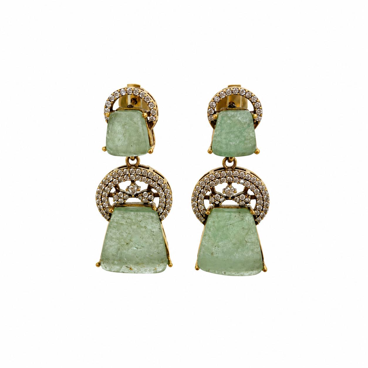 The Emerald Bloom Diamond Earrings — 9rock