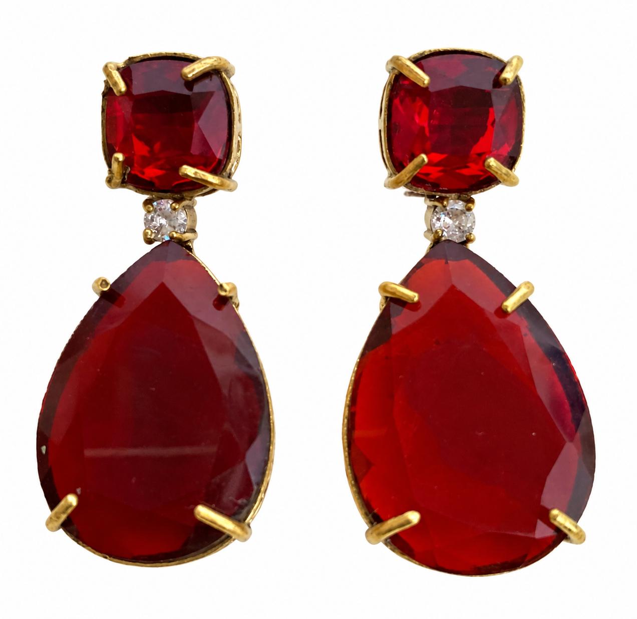 Regal Crimson Tear Earrings - 9rock