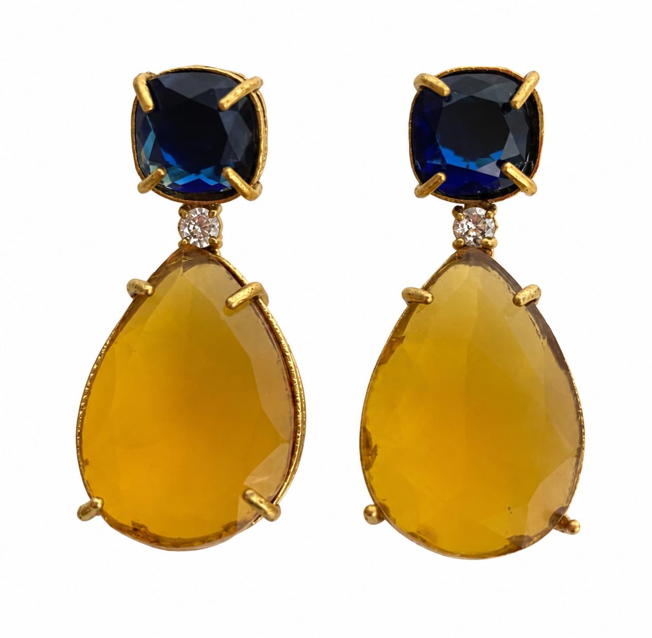 The Royal Amber Drops Earrings - 9rock