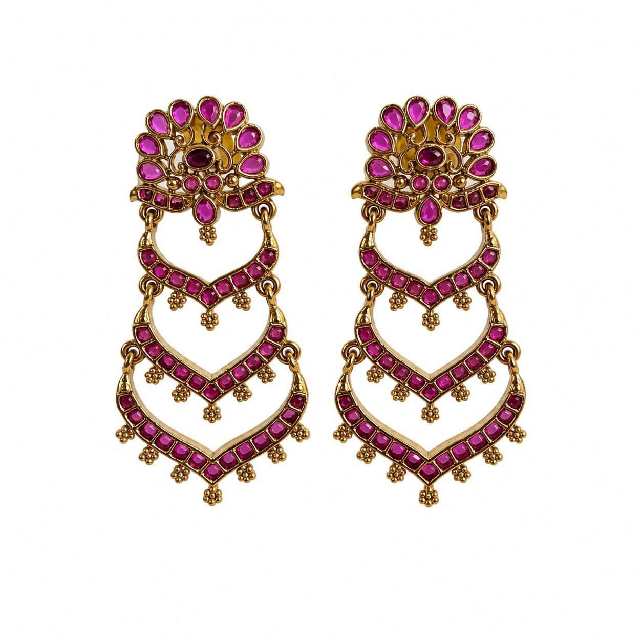 9rock Regal Ruby Drop Earrings - Diamond Jewellery