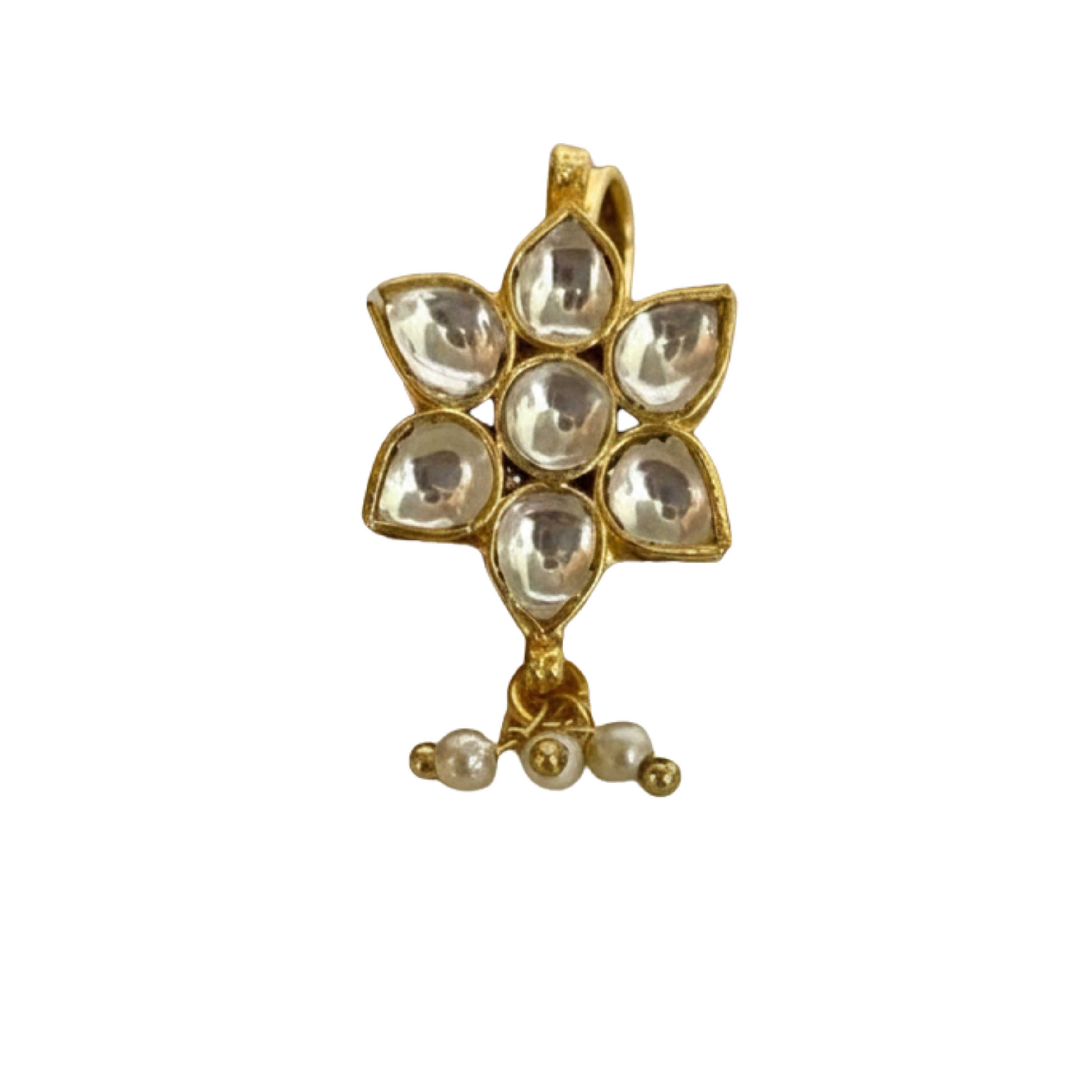 9rock The Floral Kundan Nose Accessory - kundan Jewellery