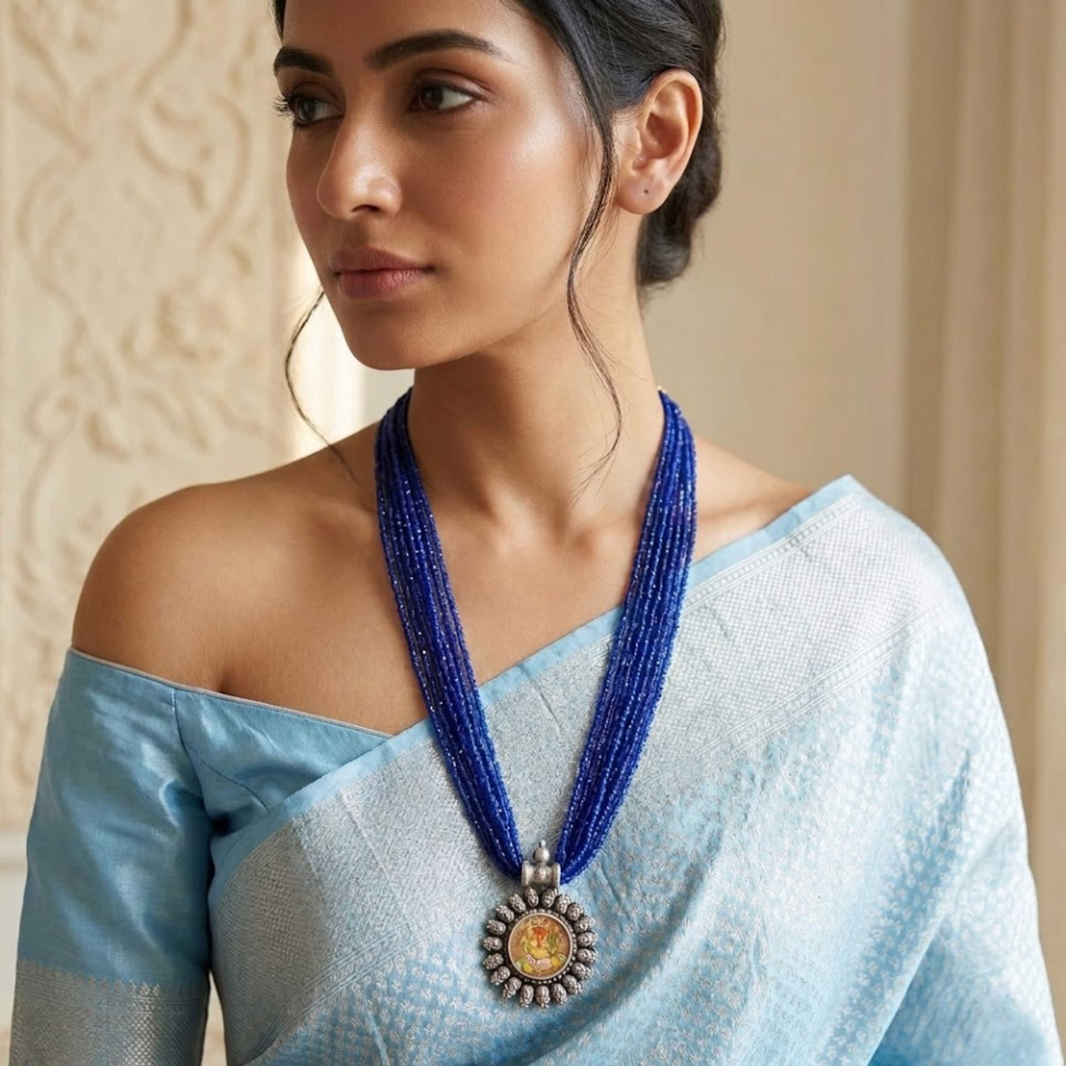 9rock The Ganesha Long Necklace - pure silver Jewellery