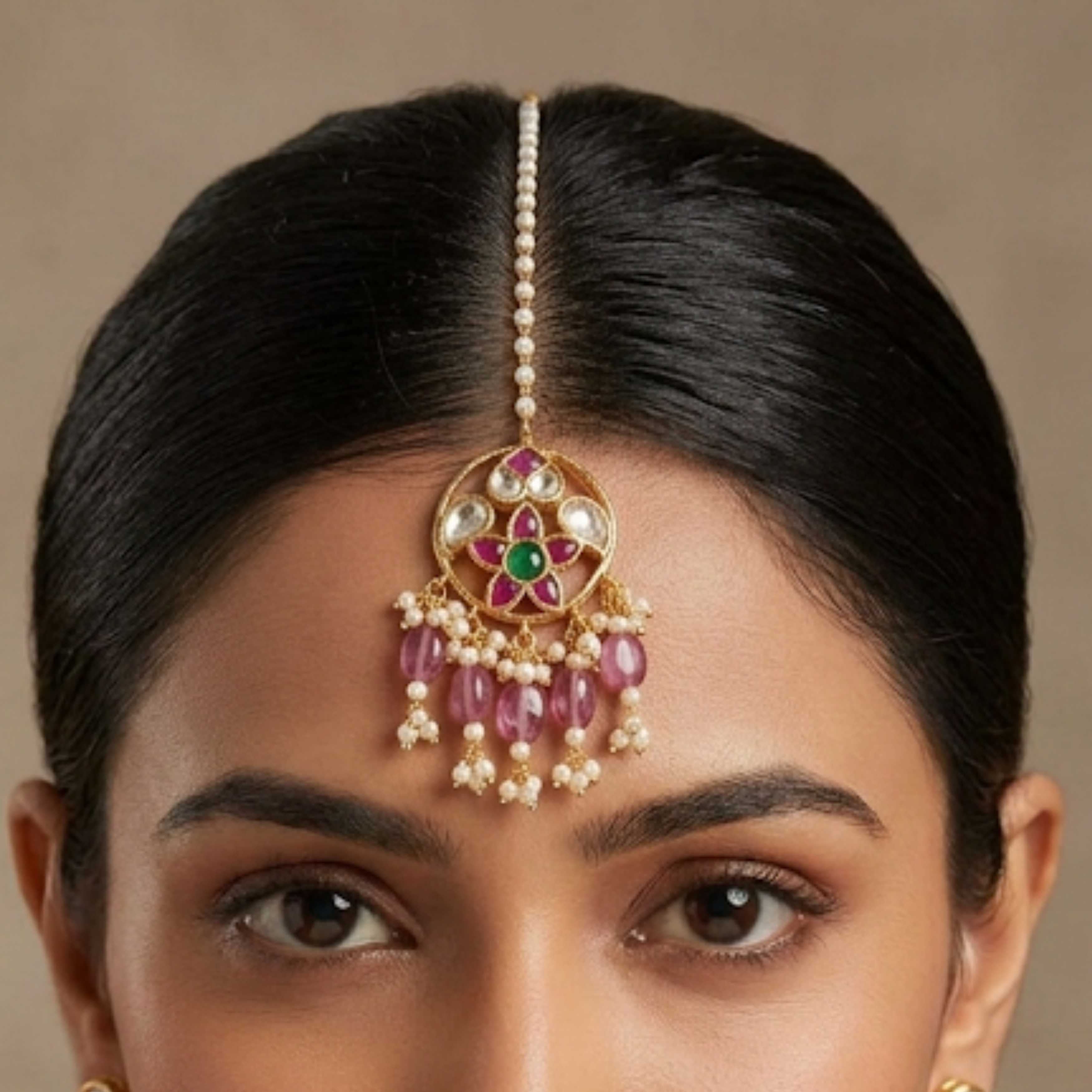 9rock The Regal Bloom Kundan Tika - kundan Jewellery