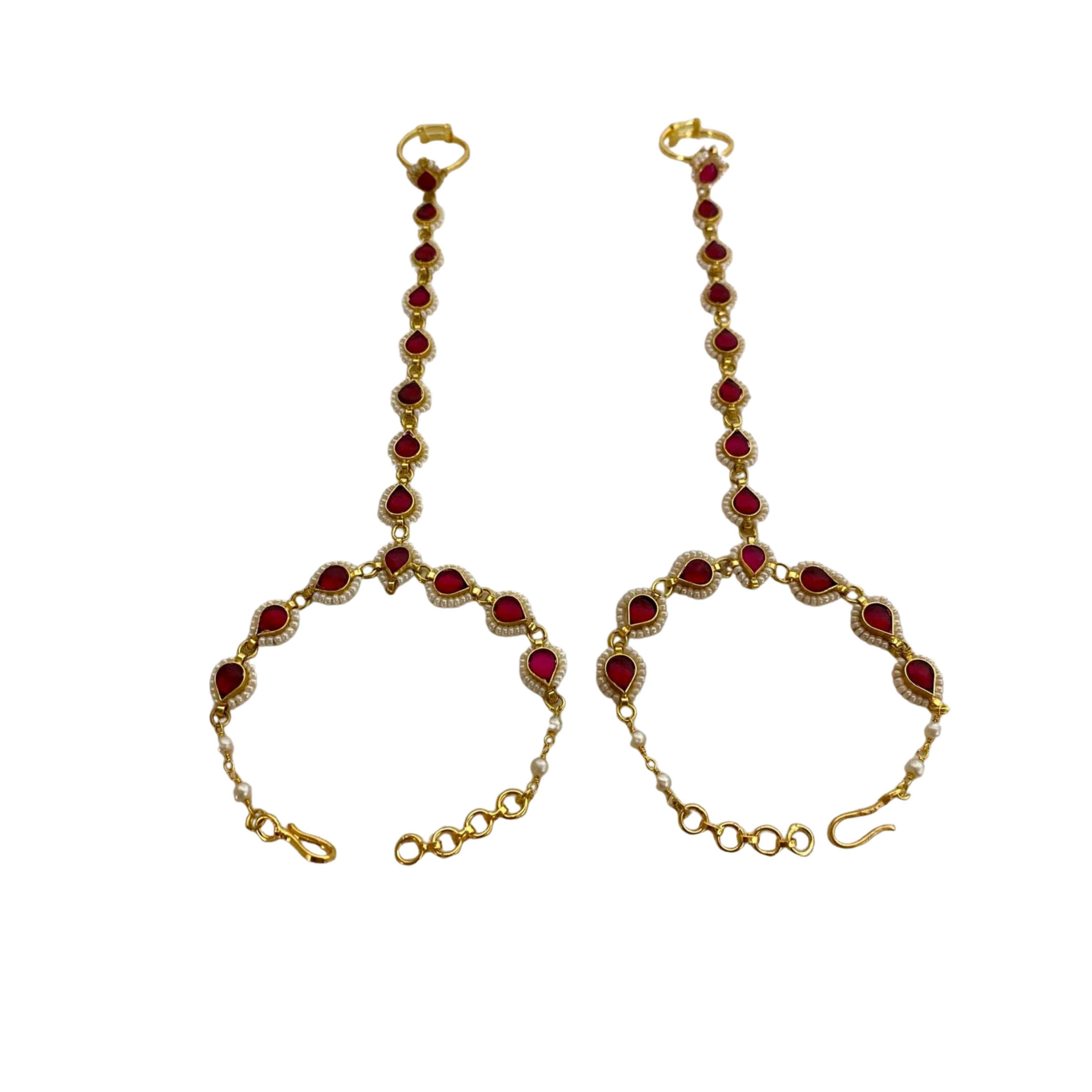 9rock The Ruby Kundan Hathphool - kundan Jewellery