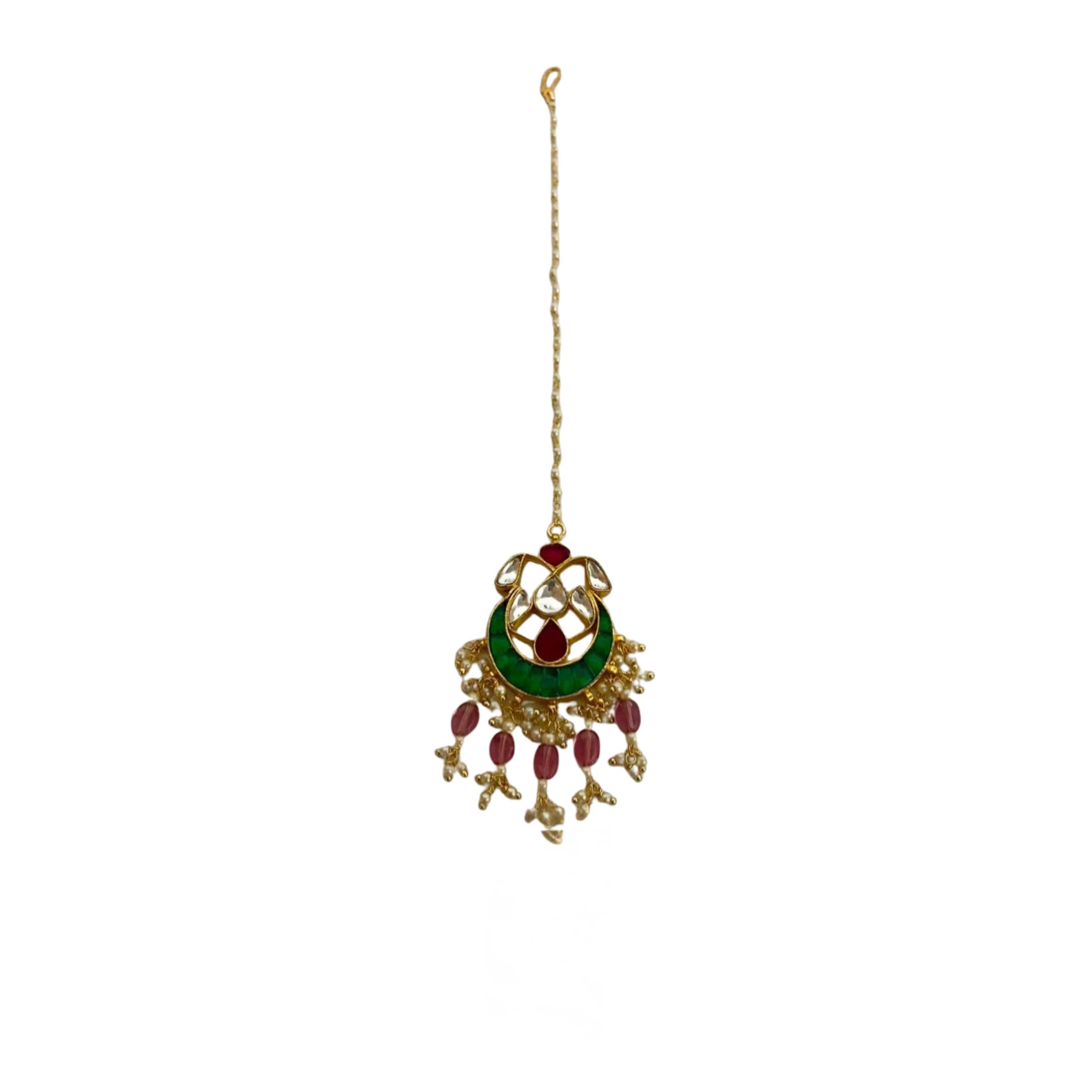 9rock The Emerald Moon Kundan Tika - kundan Jewellery
