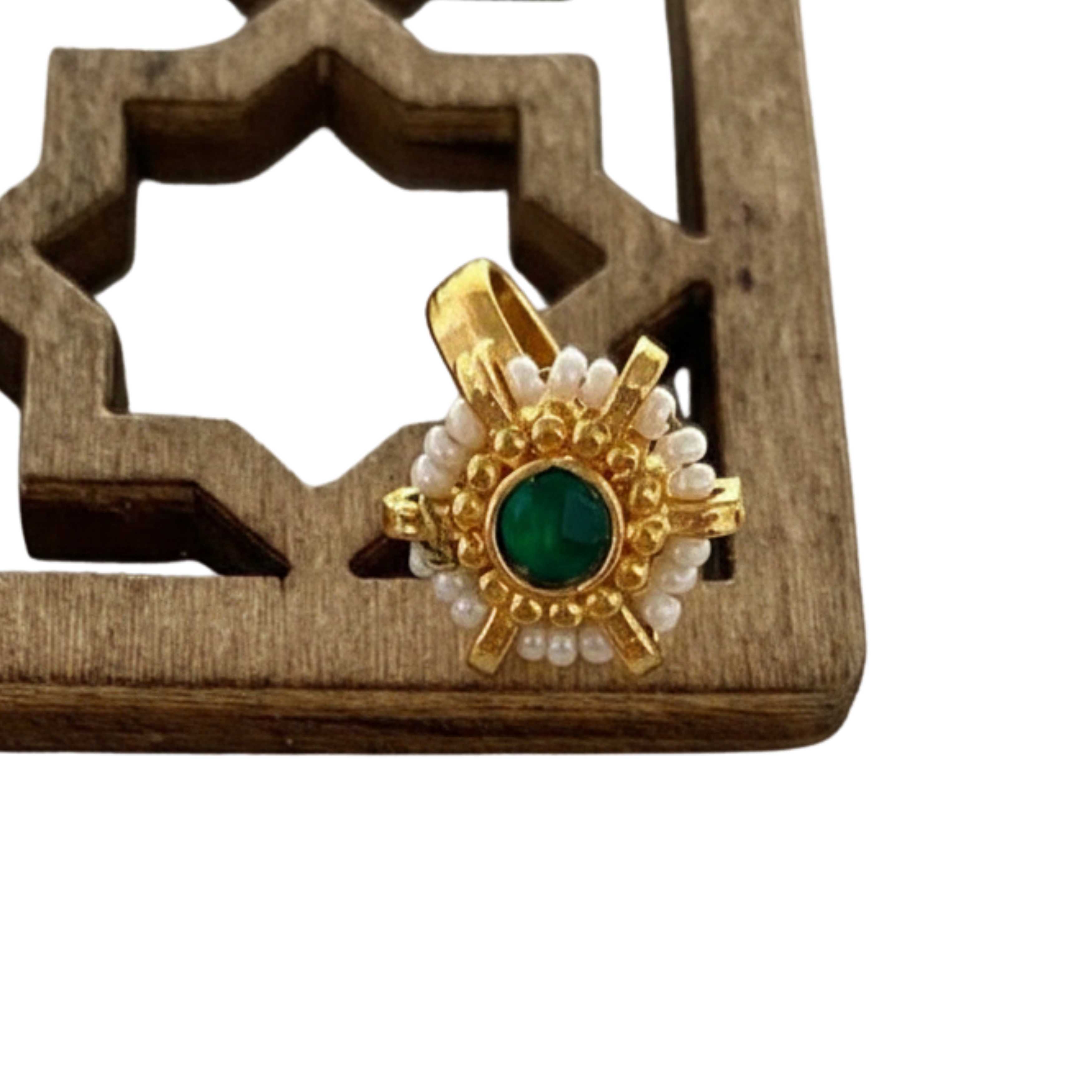9rock The Emerald Kundan Nose Accessory - kundan Jewellery
