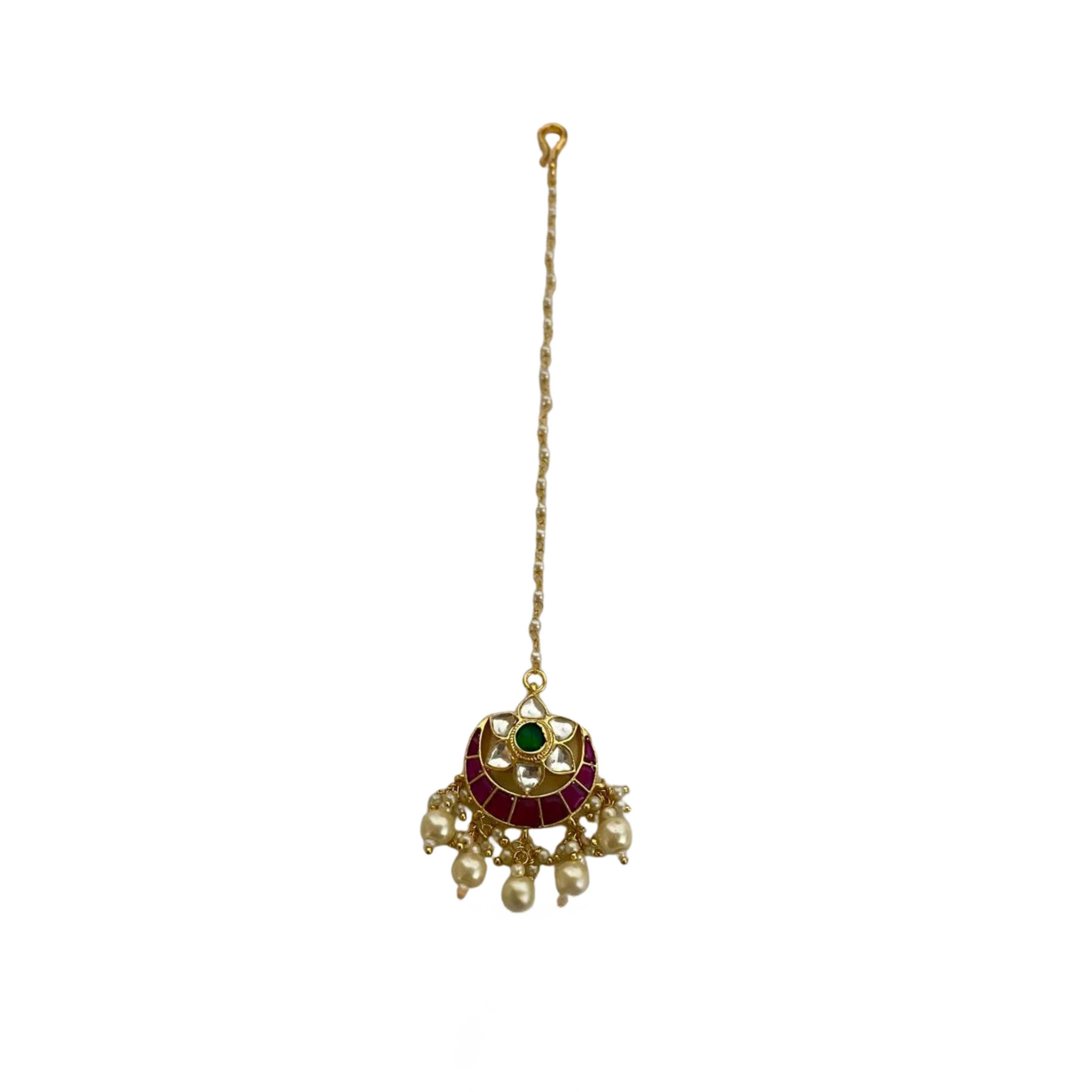 9rock The Emerald Kundan Tika - kundan Jewellery