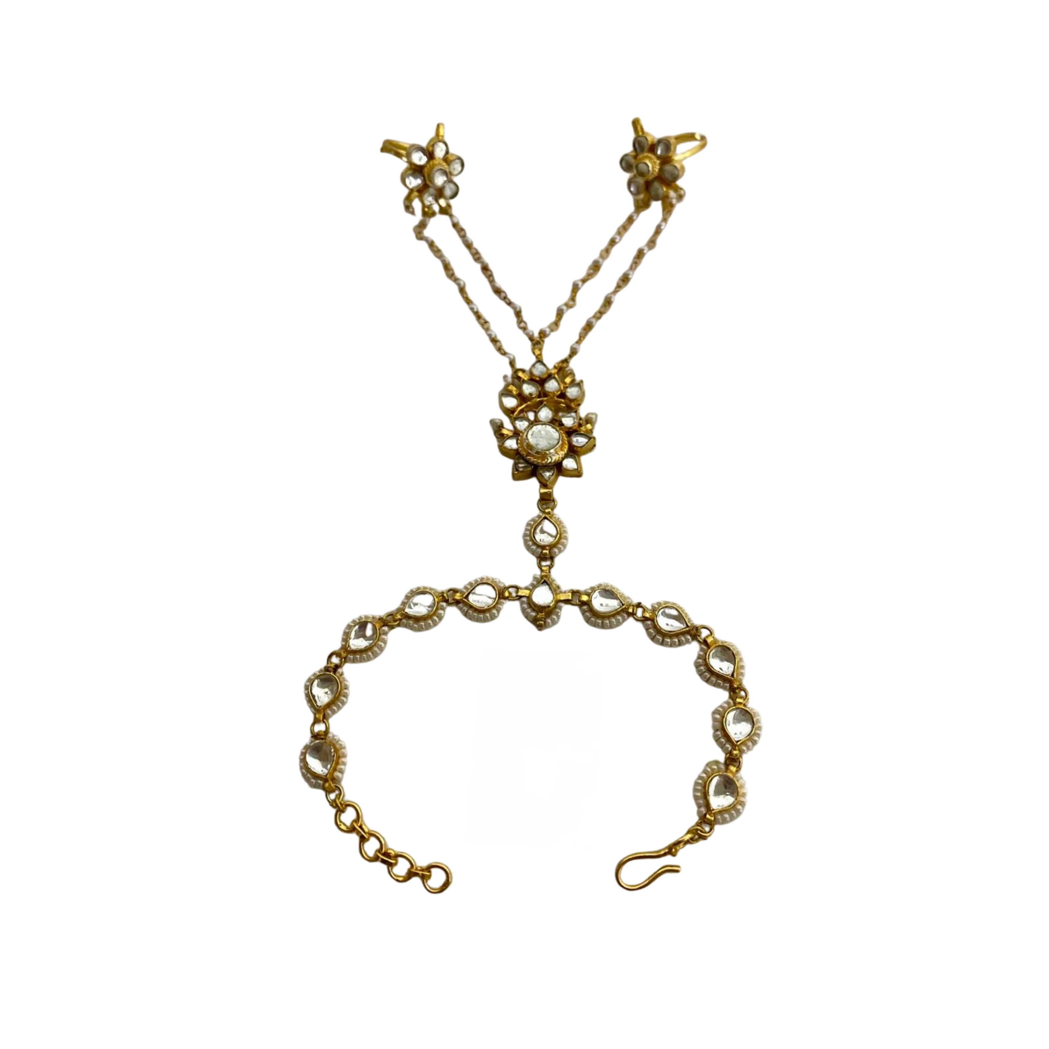 9rock The Celestial Bloom Haathphool Single Piece - kundan Jewellery