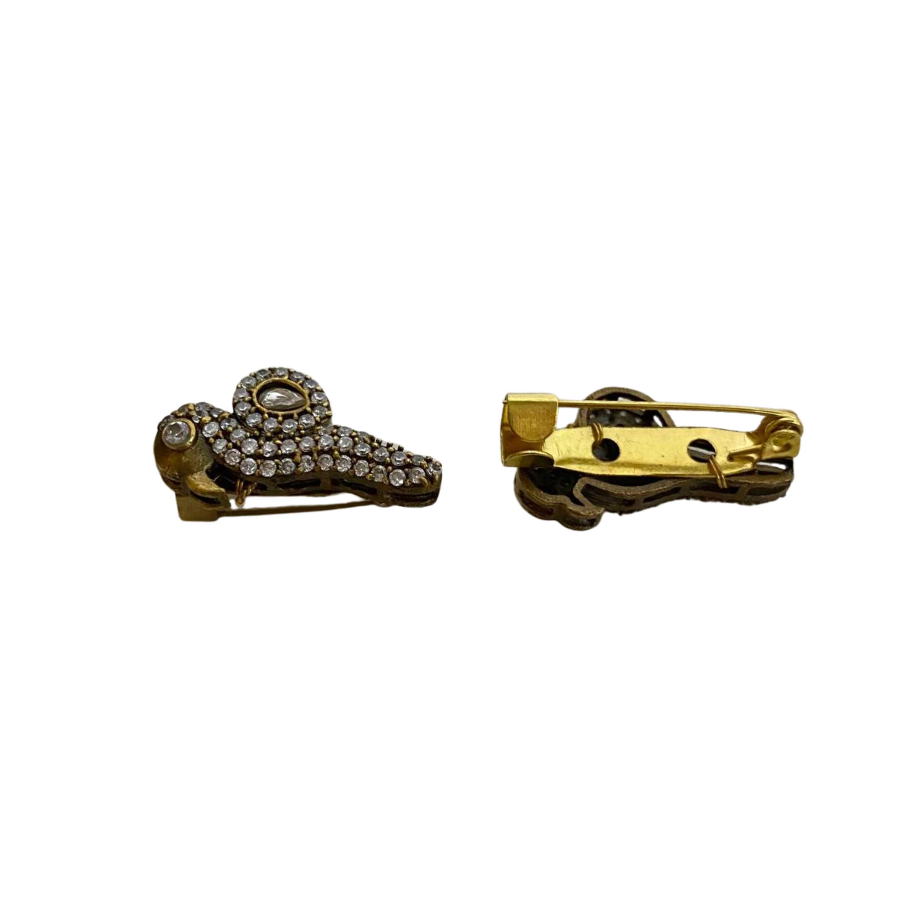 9rock The Diamond Kundan Serpent Brooch - kundan Jewellery